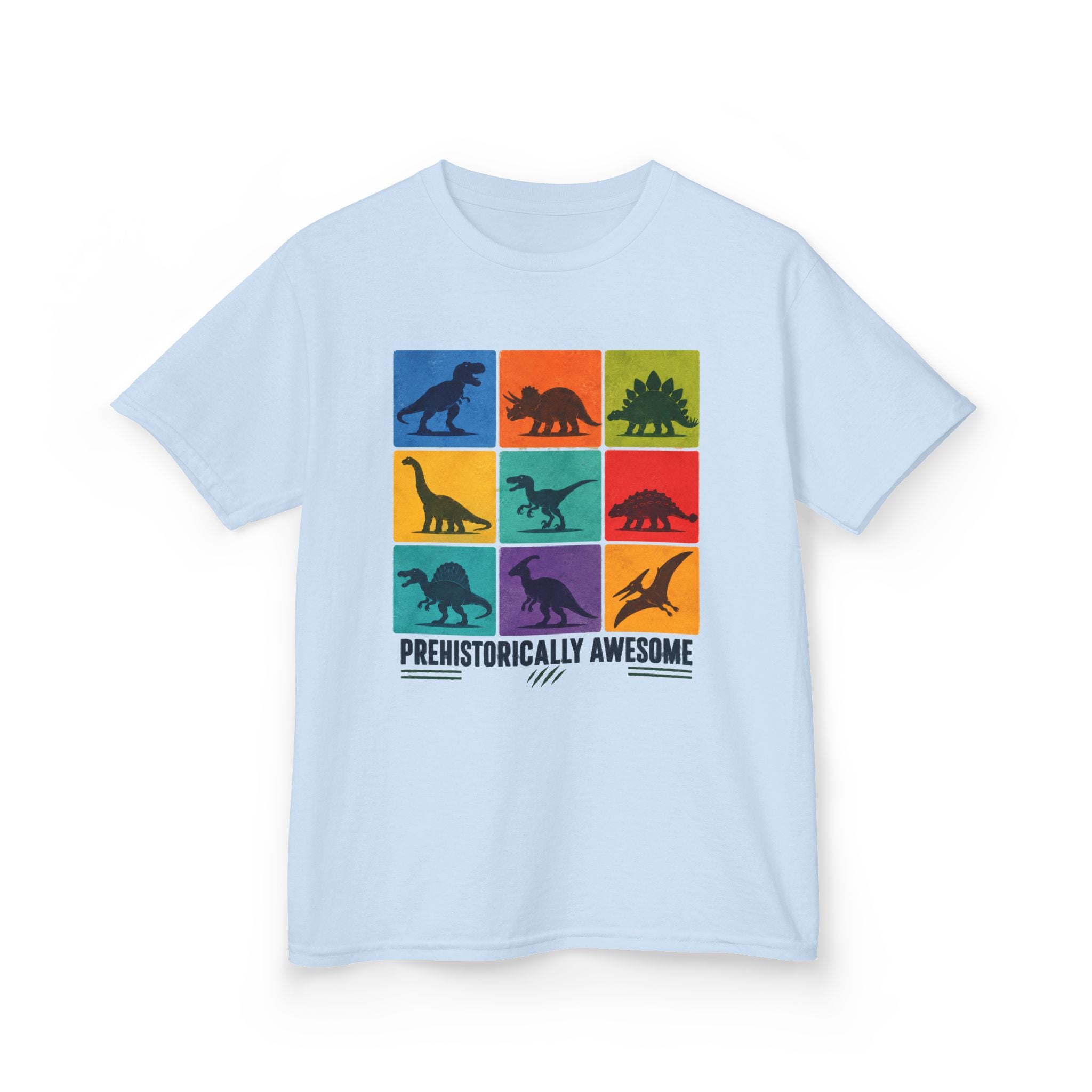 Kids- Prehistorically Awesome™ Dinosaur T-Shirt – Colorful Dino