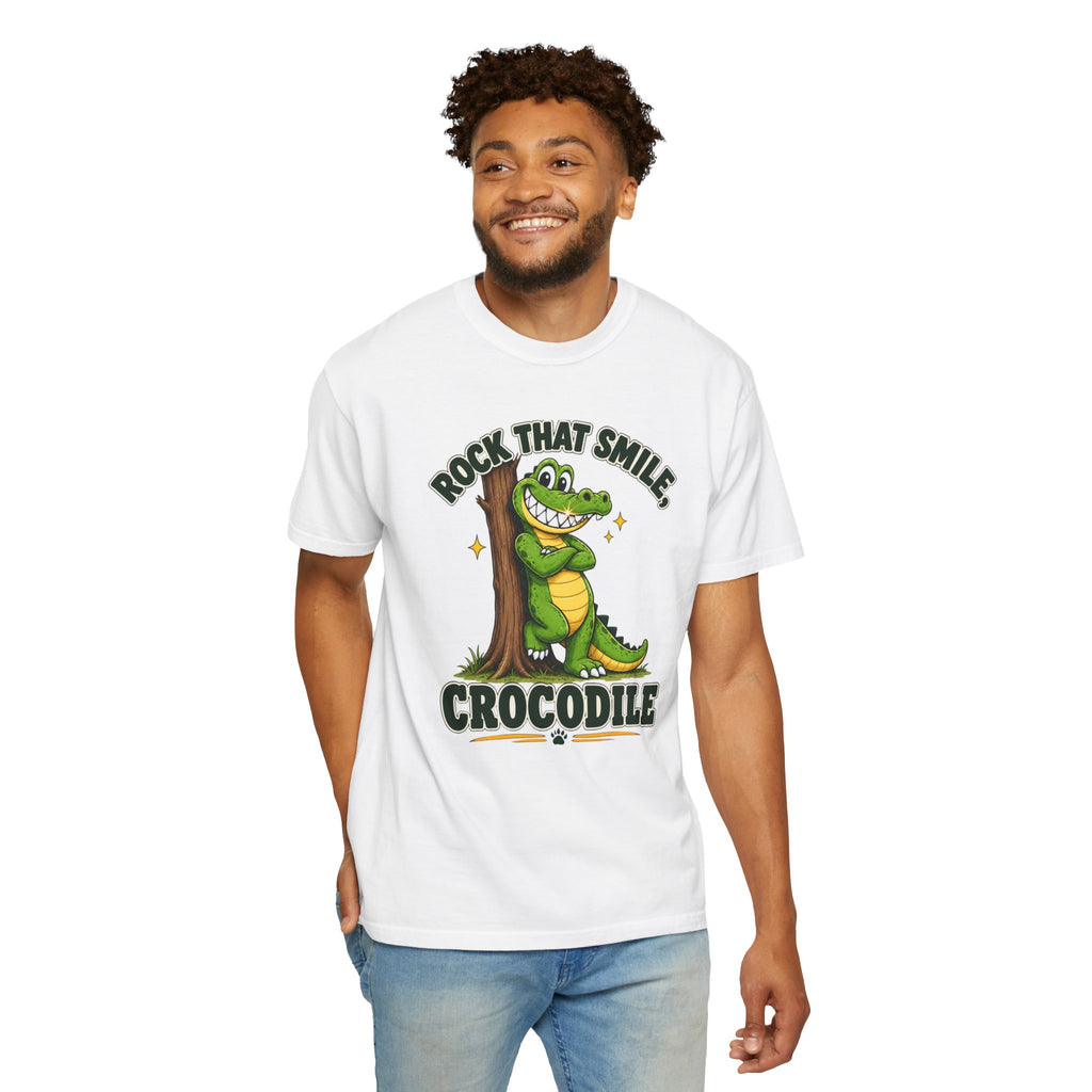 Rock That Smile Crocodile Adult Tee – Fun Graphic Crocodile Shirt