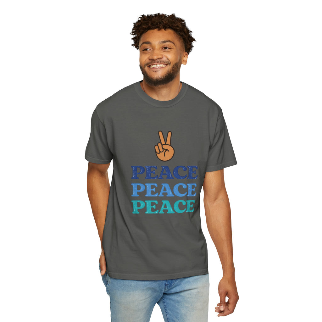 Peace Peace Peace T-Shirt — Retro Peace Sign Graphic Tee