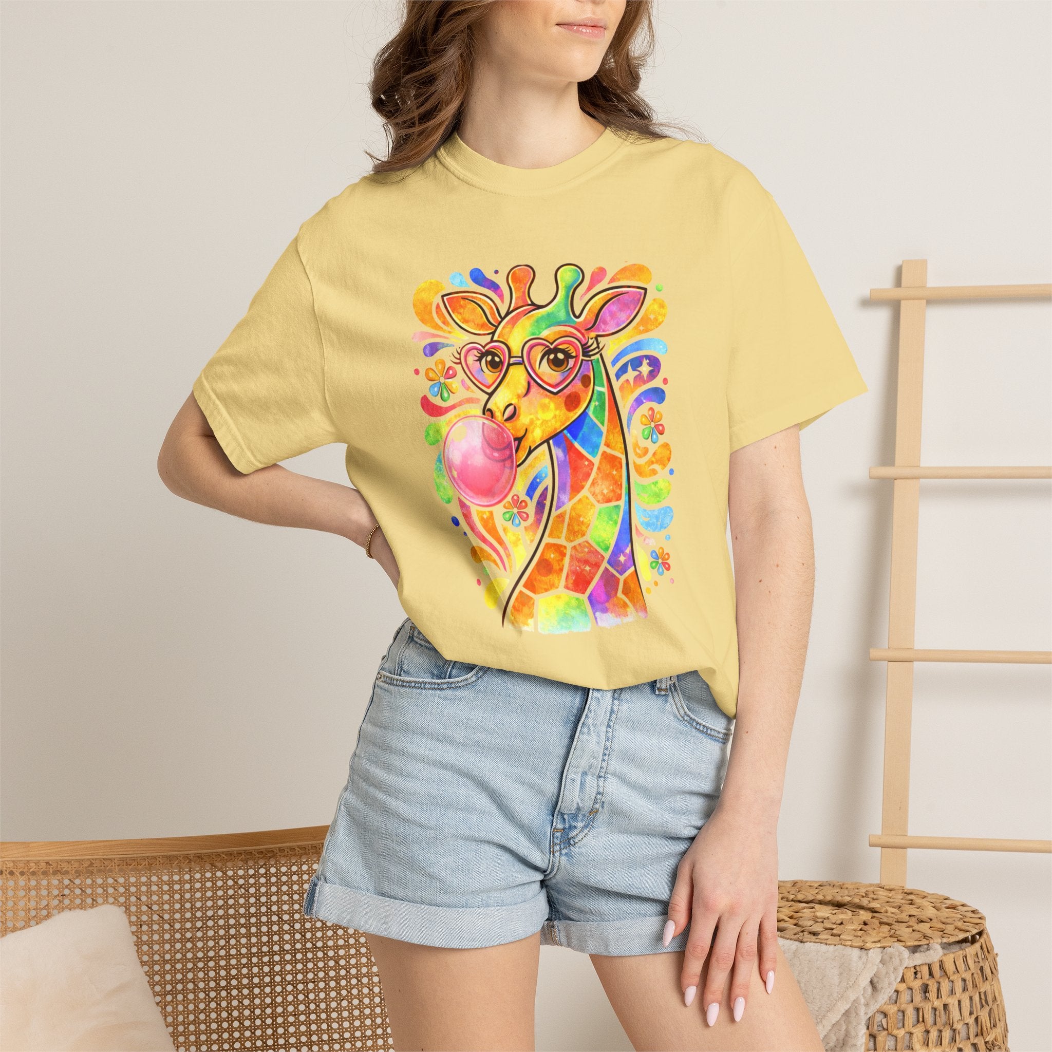 Colorful Bubblegum Giraffe T-Shirt