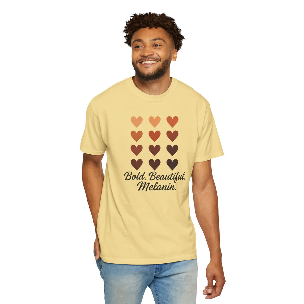Bold Beautiful Melanin Hearts Tee