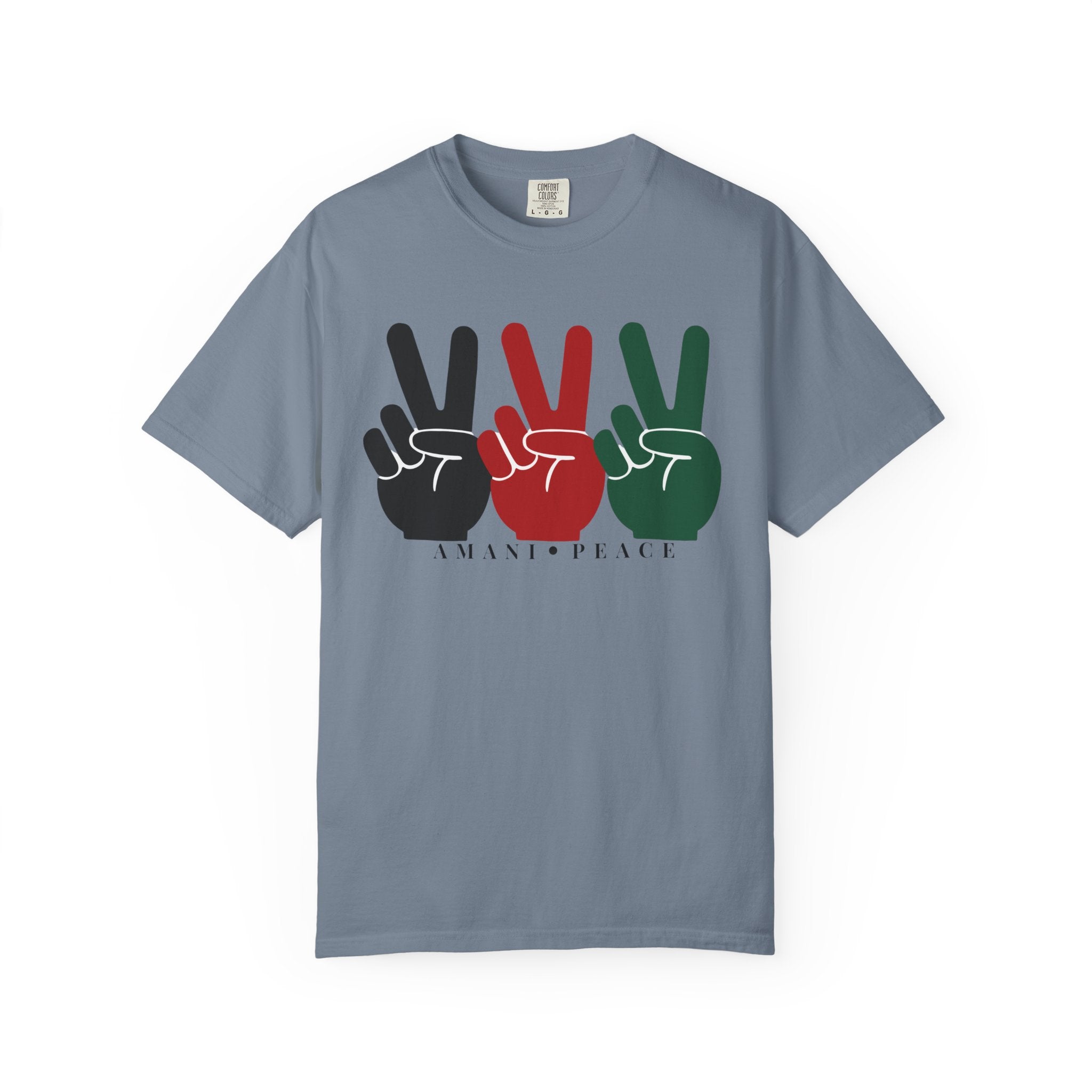 Peace Sign Trio T-Shirt — Black Red Green Retro Vibes