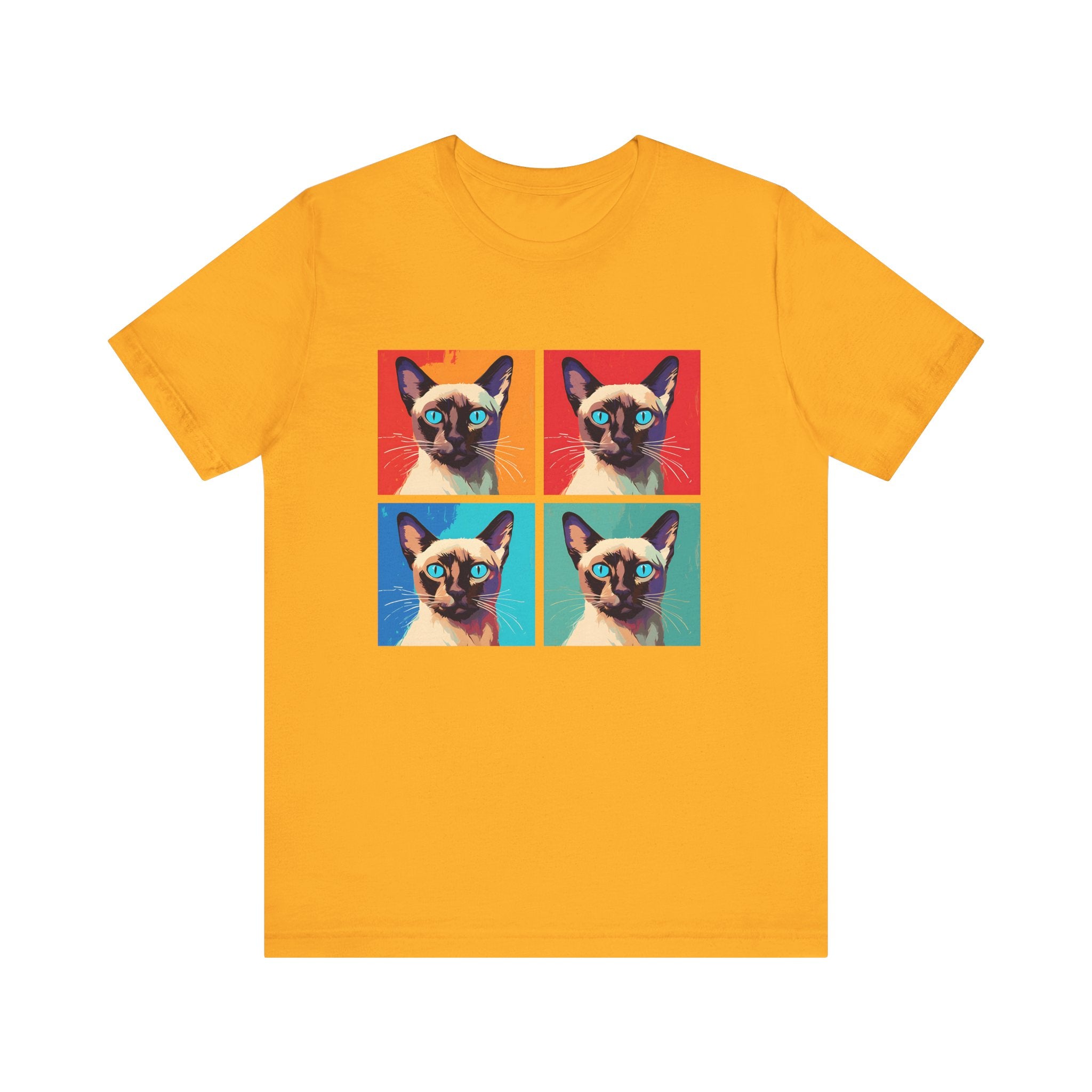 Colorful Siamese Cat Tee, Fun Graphic T-Shirt, Cat Lover Gift, Pop Art Style, Unique Animal Shirt, Casual Wear, Birthday Present