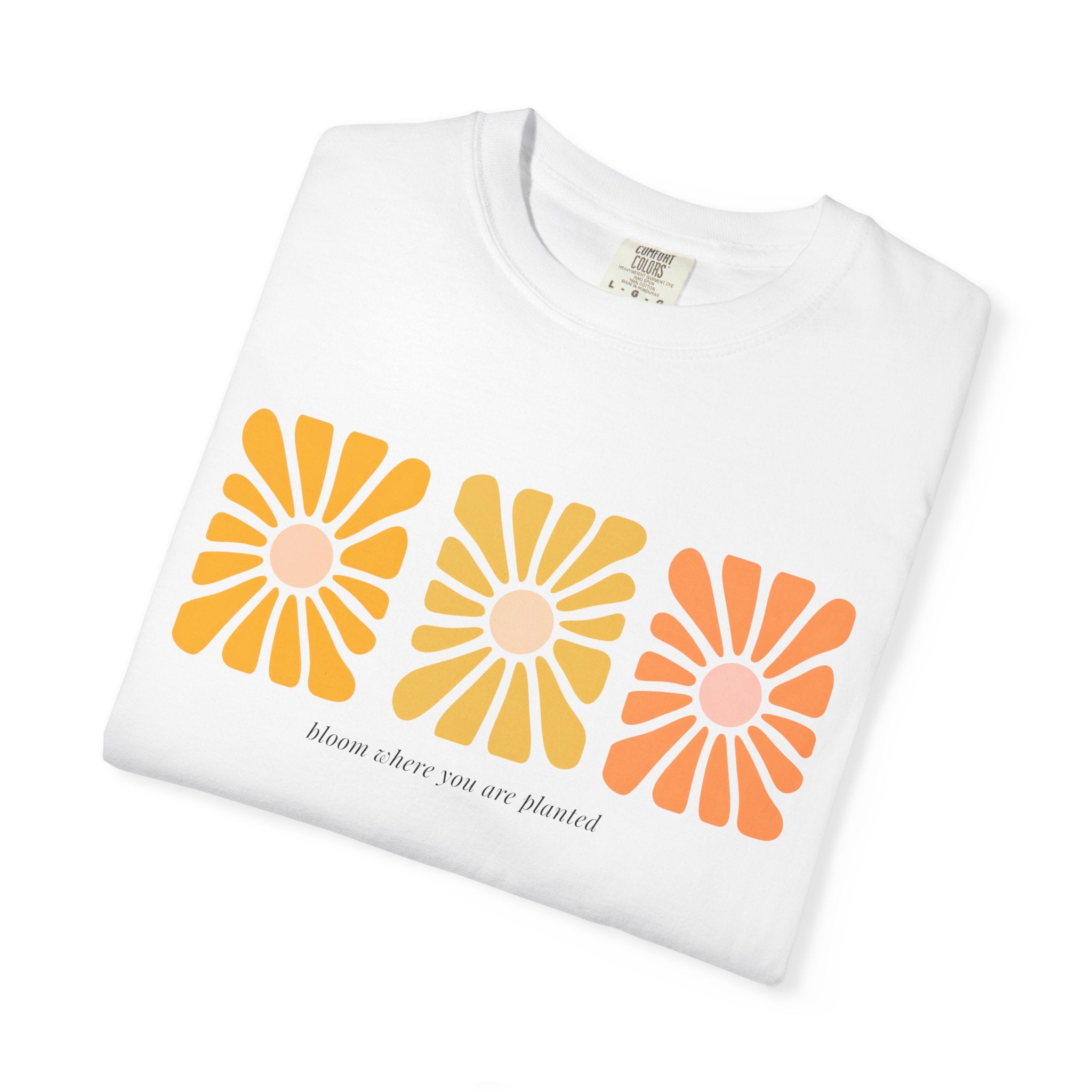 Retro 3-Daisy Graphic T-Shirt — "Bloom in the Present"