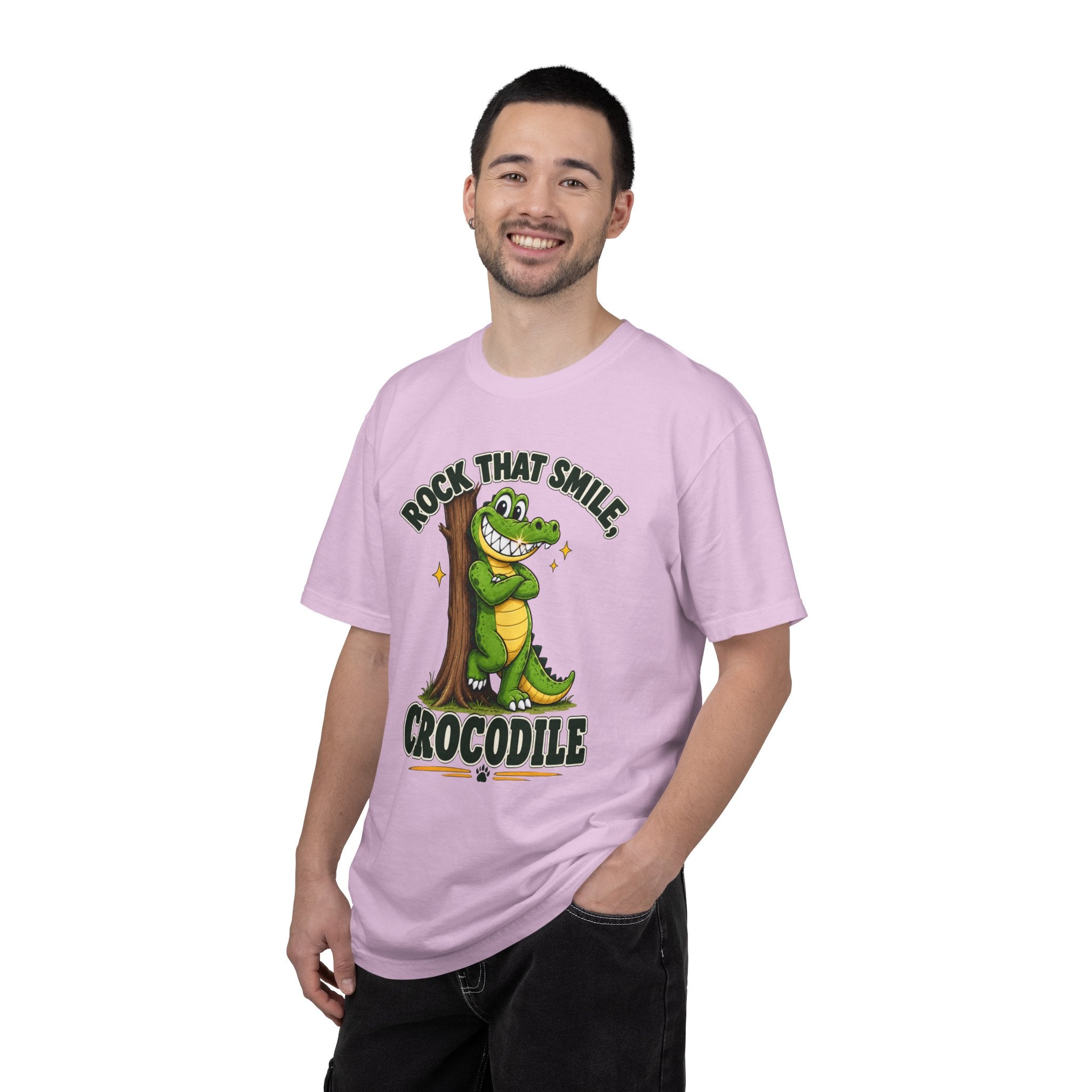 Rock That Smile Crocodile Adult Tee – Fun Graphic Crocodile Shirt