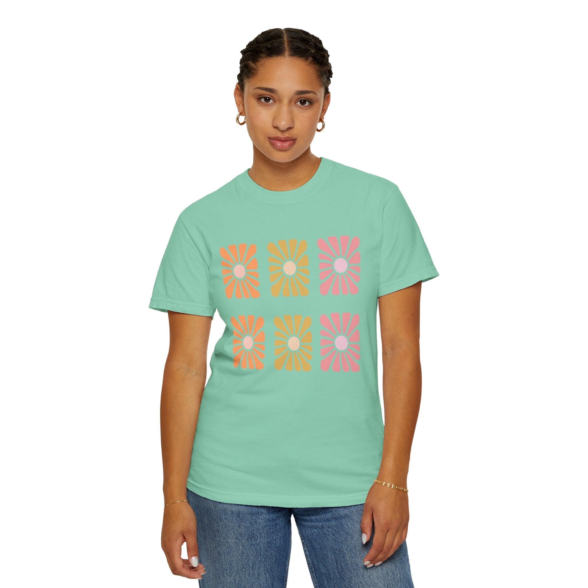 Retro Bloom Grid Tee