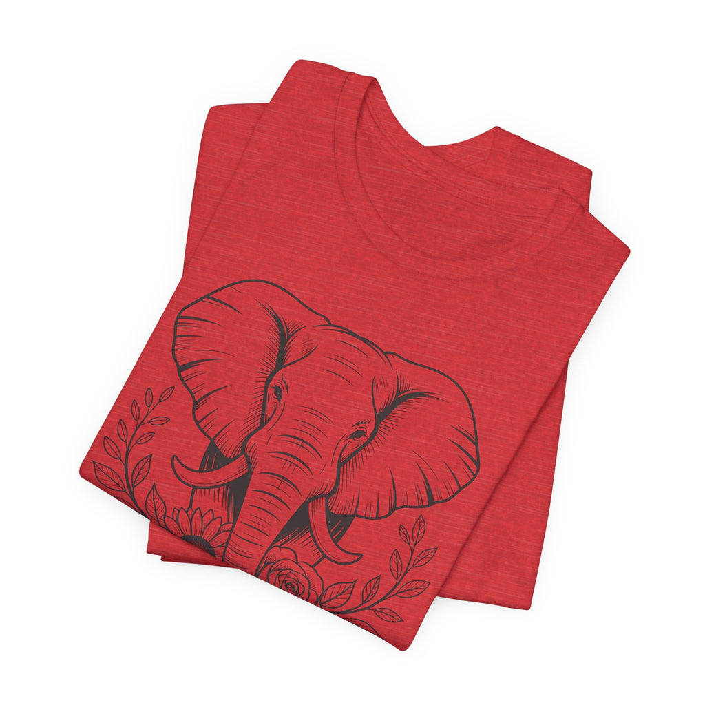 Elephant & Floral Strength T-Shirt — "Strength Meets Beauty"