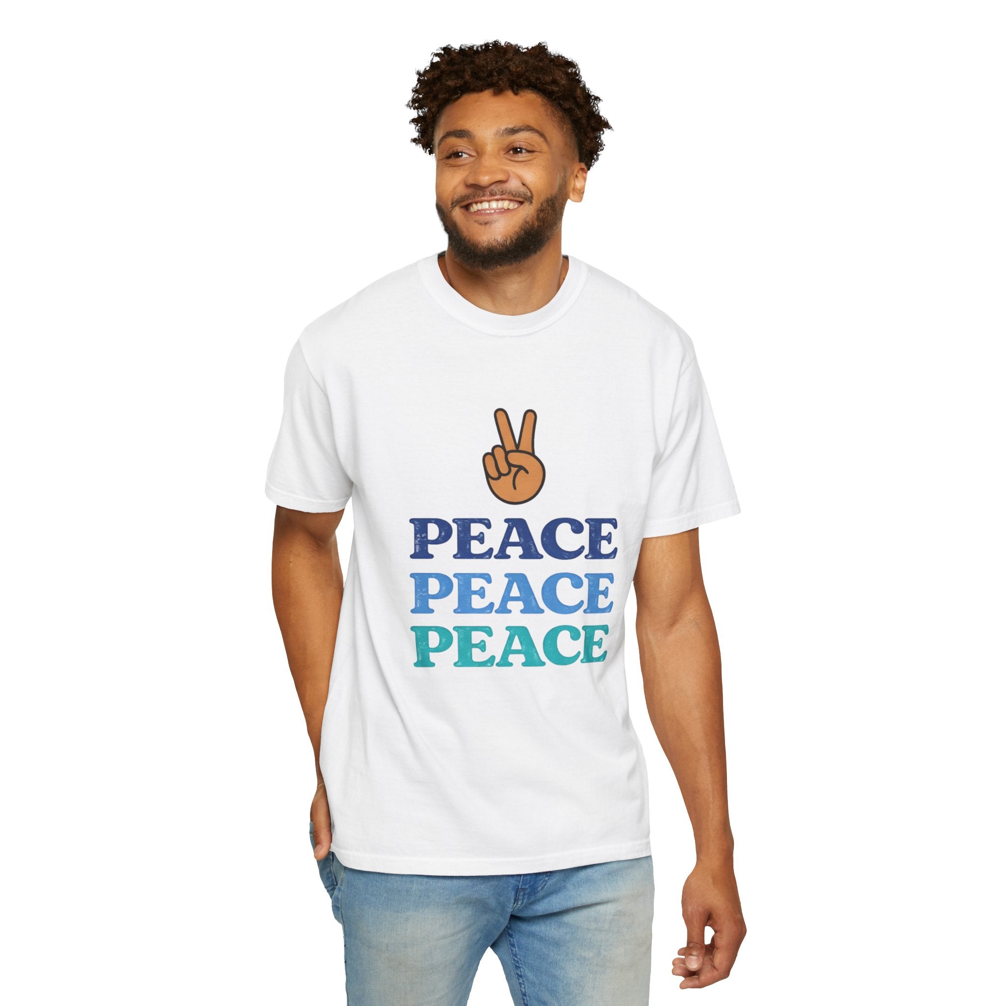 Peace Peace Peace T-Shirt — Retro Peace Sign Graphic Tee
