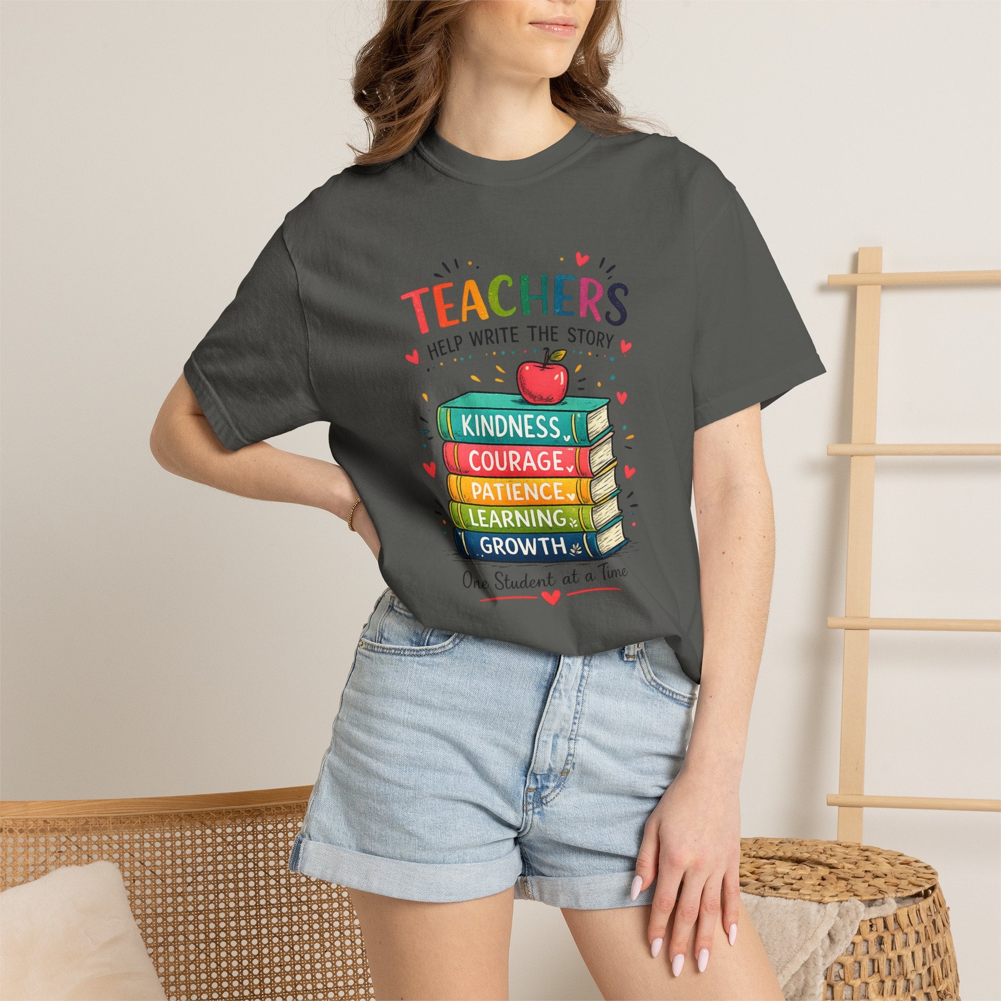 Teachers Help Write the Story Personalized Teacher T-Shirt™ | Custom Name Back | Premium Teacher Gift