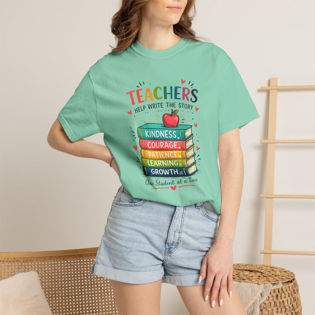 Teachers Help Write the Story Personalized Teacher T-Shirt™ | Custom Name Back | Premium Teacher Gift