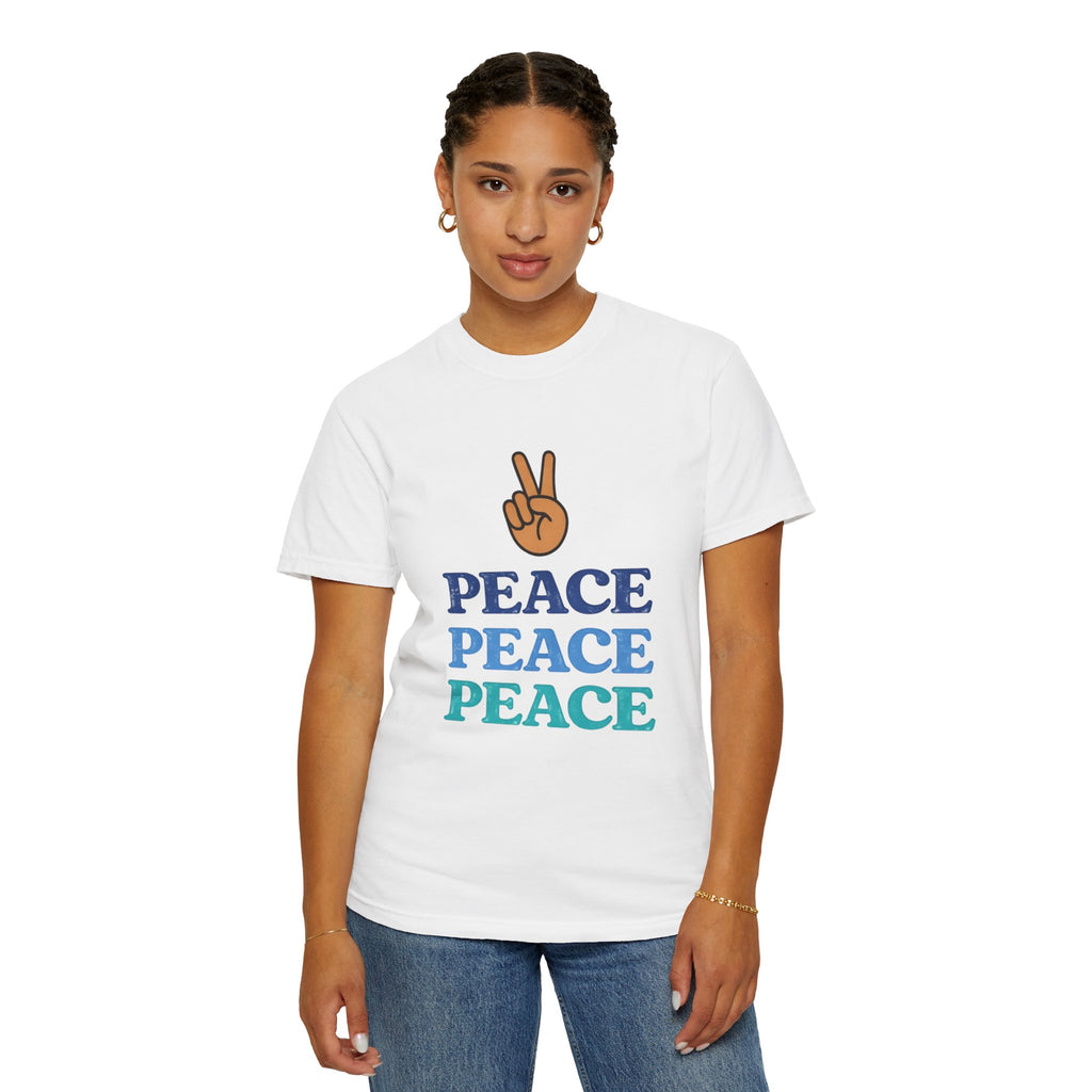 Peace Peace Peace T-Shirt — Retro Peace Sign Graphic Tee