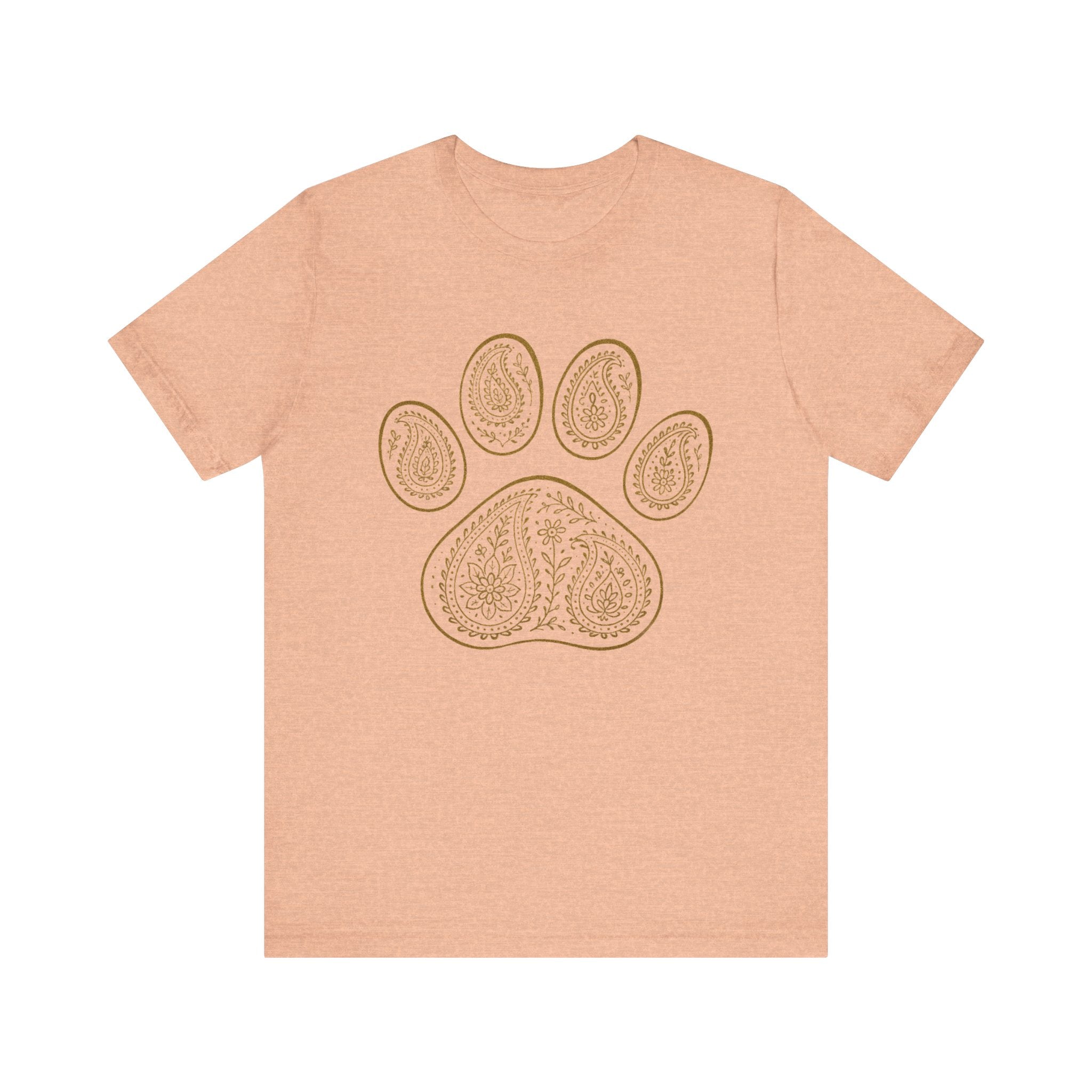 Gold Paisley Paw Print Tee
