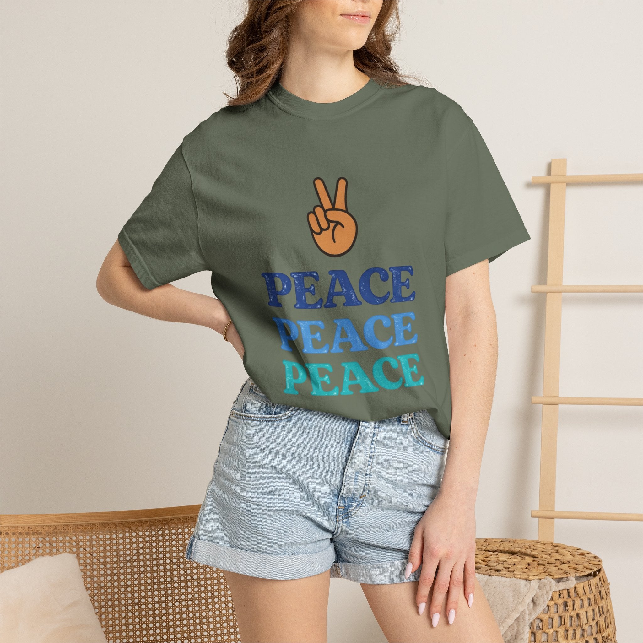Peace Peace Peace T-Shirt — Retro Peace Sign Graphic Tee