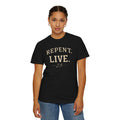 REPENT. LIVE. Faith T-Shirt — Bold Minimal Christian Tee
