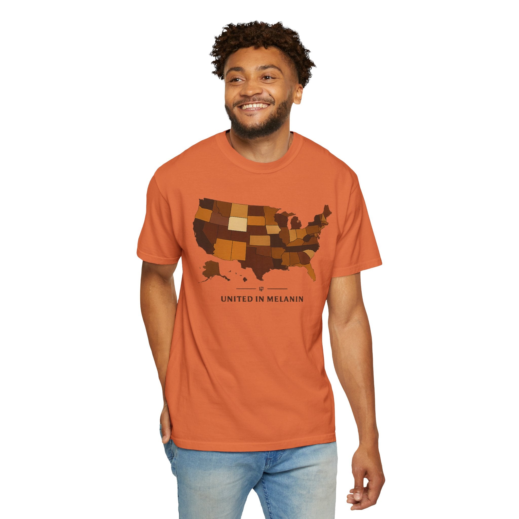 United in Melanin T-Shirt — Brown Shades USA Map Pride Tee