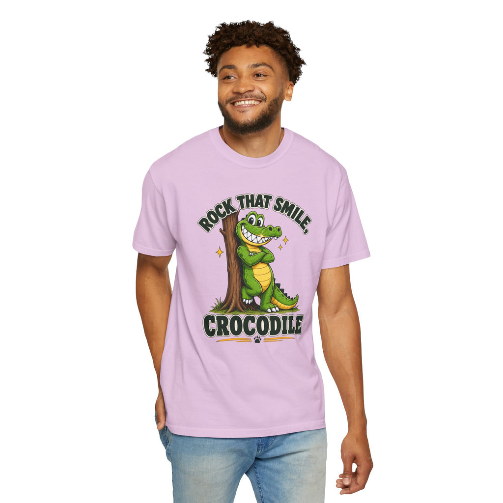 Rock That Smile Crocodile Adult Tee – Fun Graphic Crocodile Shirt