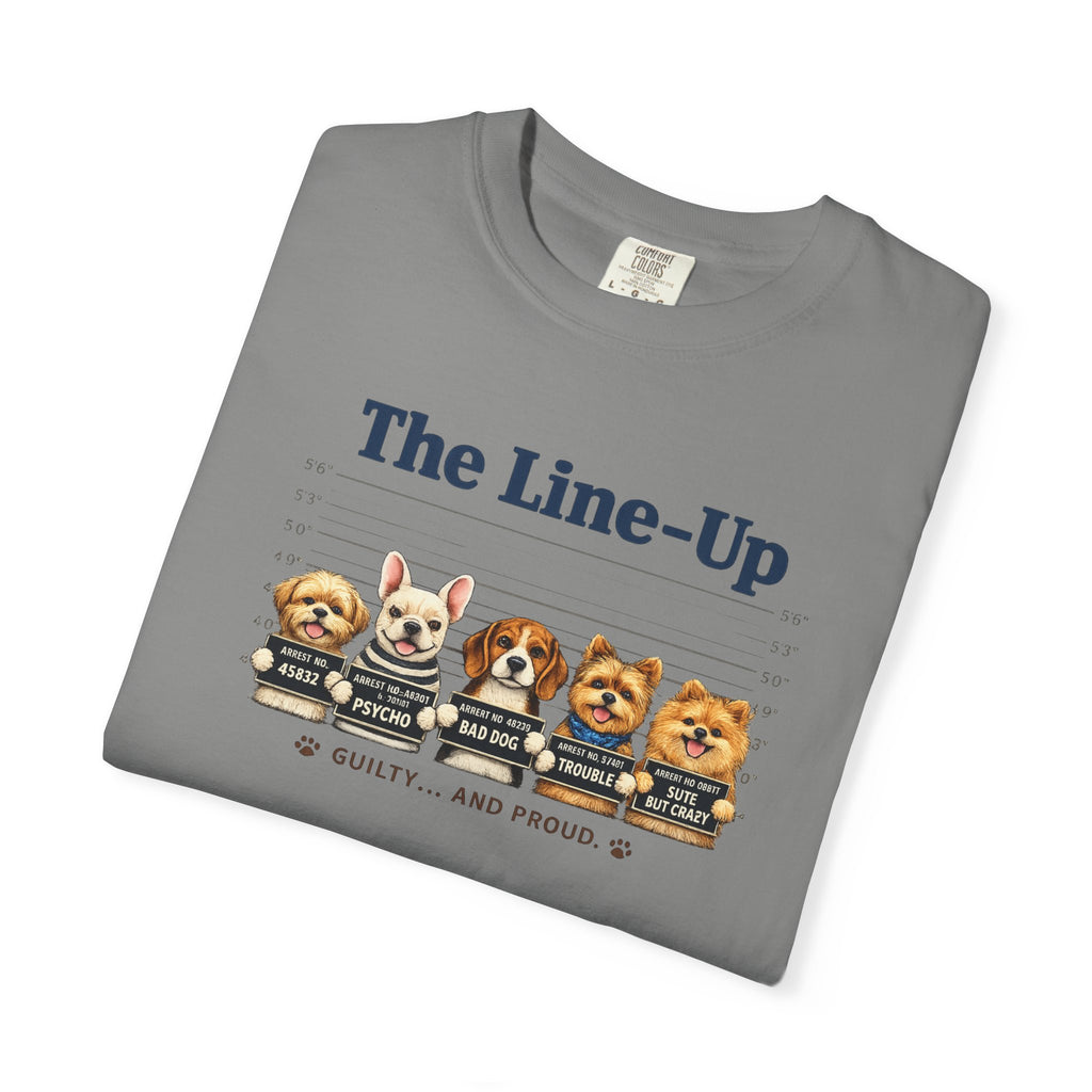 The Line-Up Cute Dog Mugshot T-Shirt — "Guilty and Adorable"