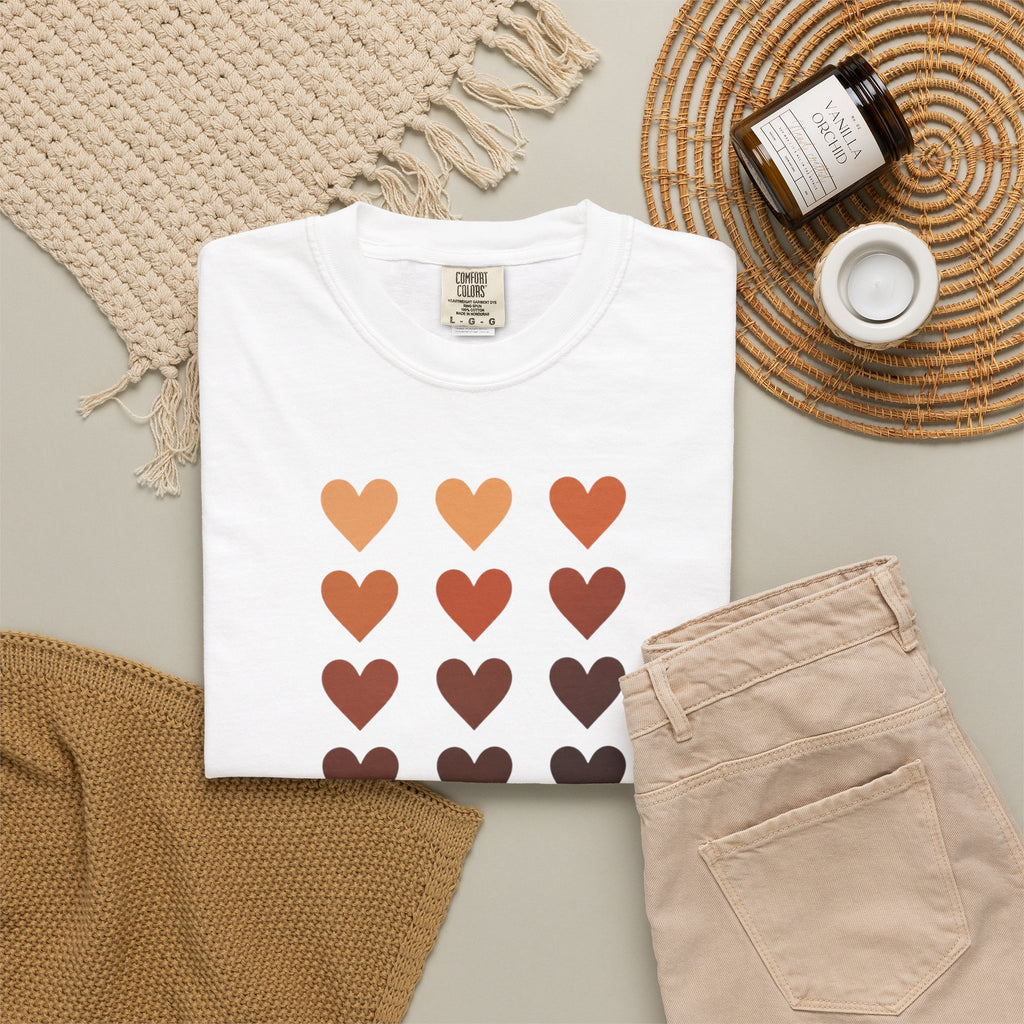 Bold Beautiful Melanin Hearts Tee