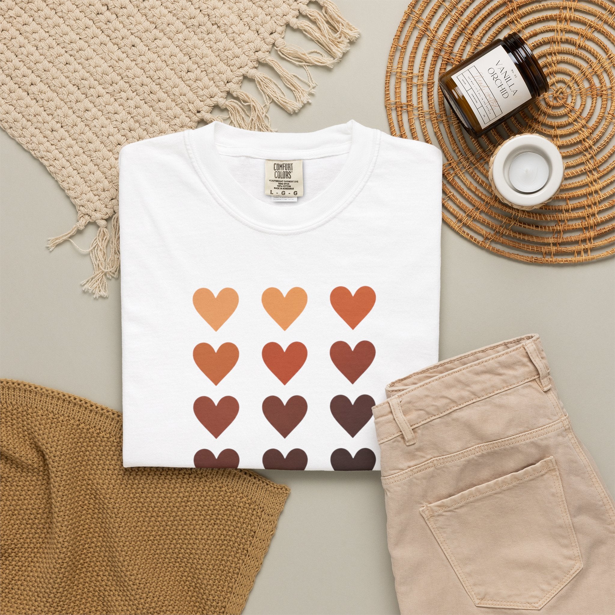 Bold Beautiful Melanin Hearts Tee