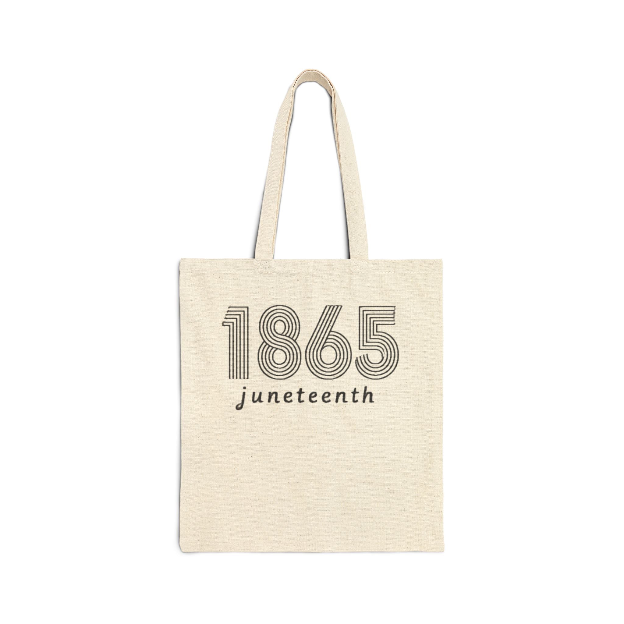 Juneteenth 1865 Canvas Tote Bag — Minimalist Commemorative Cotton Shopper