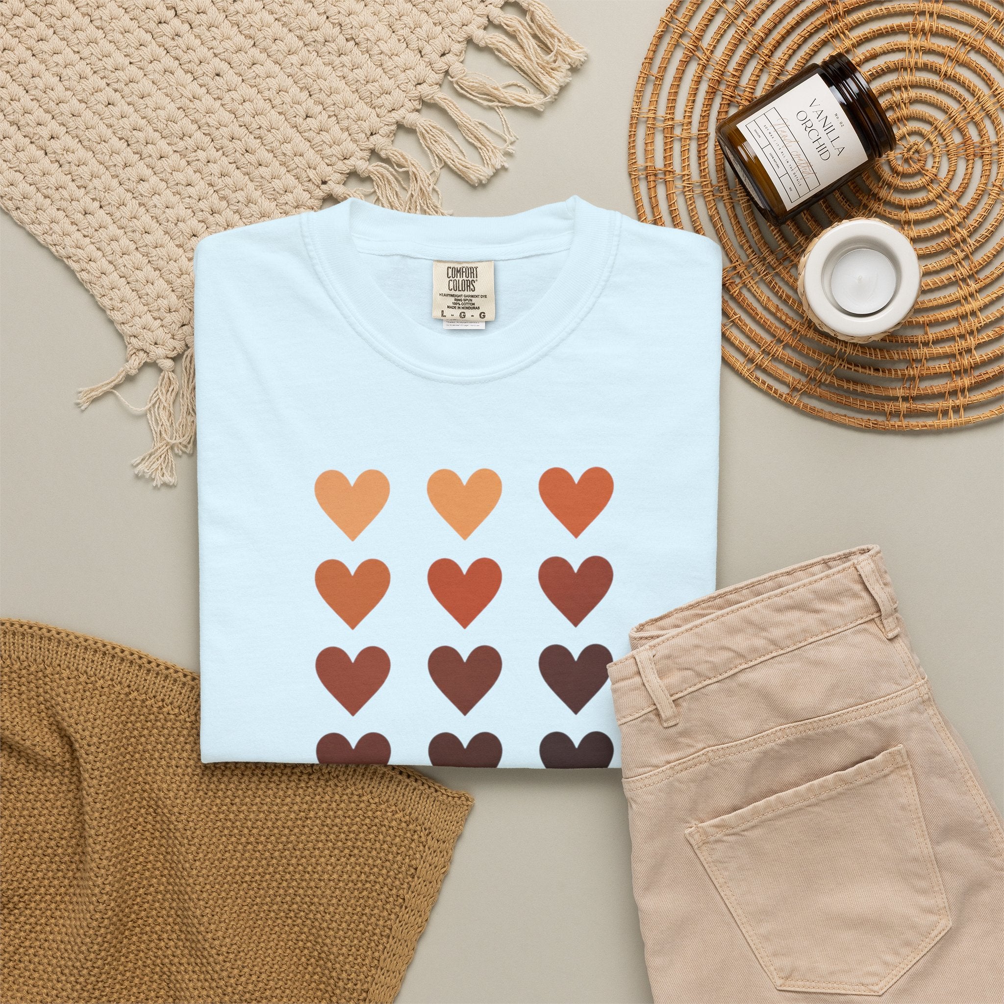 Bold Beautiful Melanin Hearts Tee