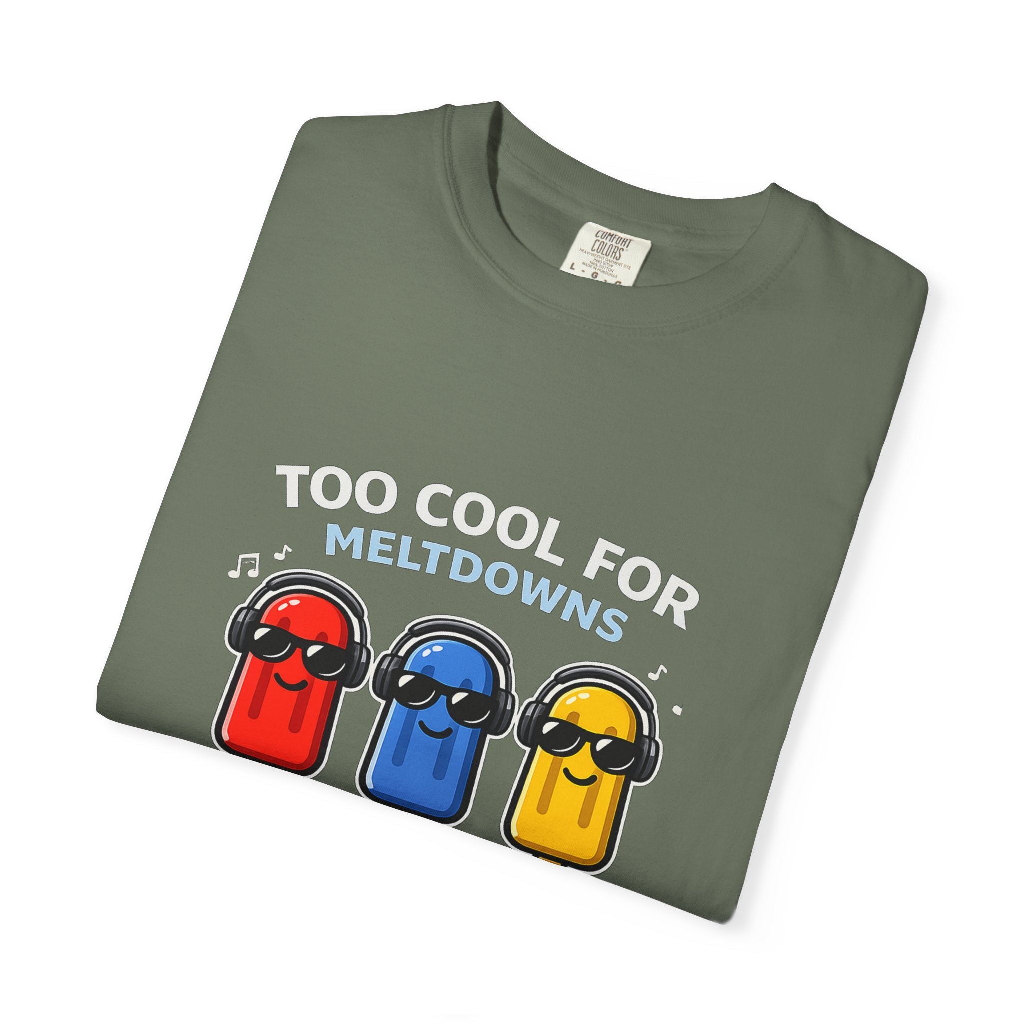 3 Cool Popsicles Graphic T-Shirt — "Too Cool for Meltdowns" Summer Tee