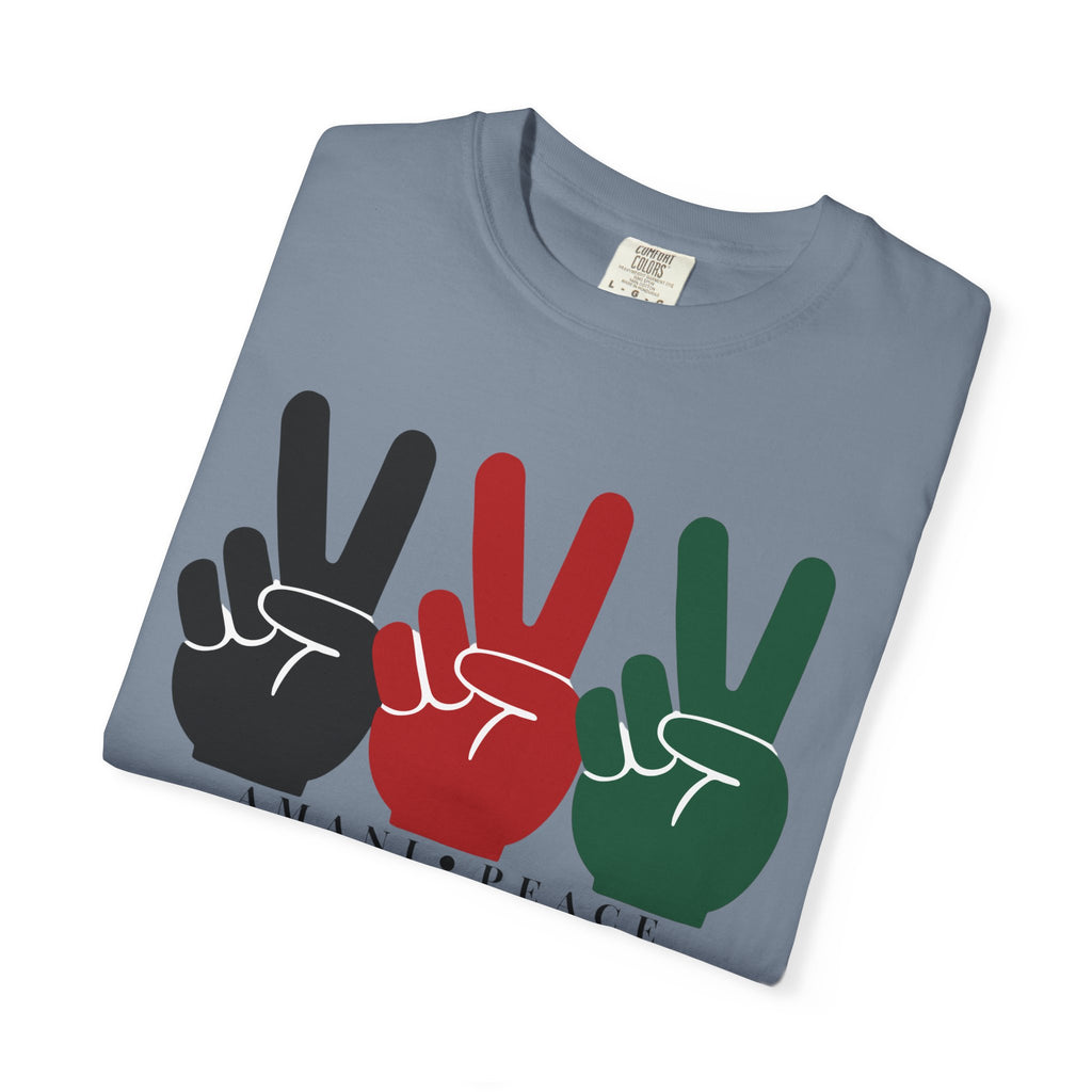 Peace Sign Trio T-Shirt — Black Red Green Retro Vibes