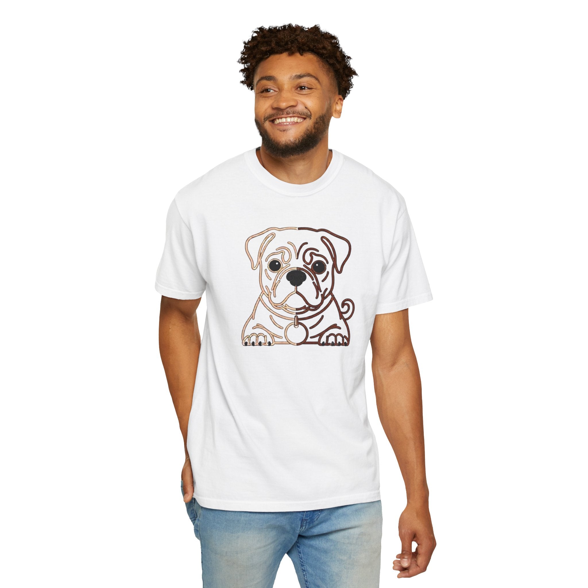 Bulldog Line Art T-Shirt – Cute Minimal Dog Graphic Tee