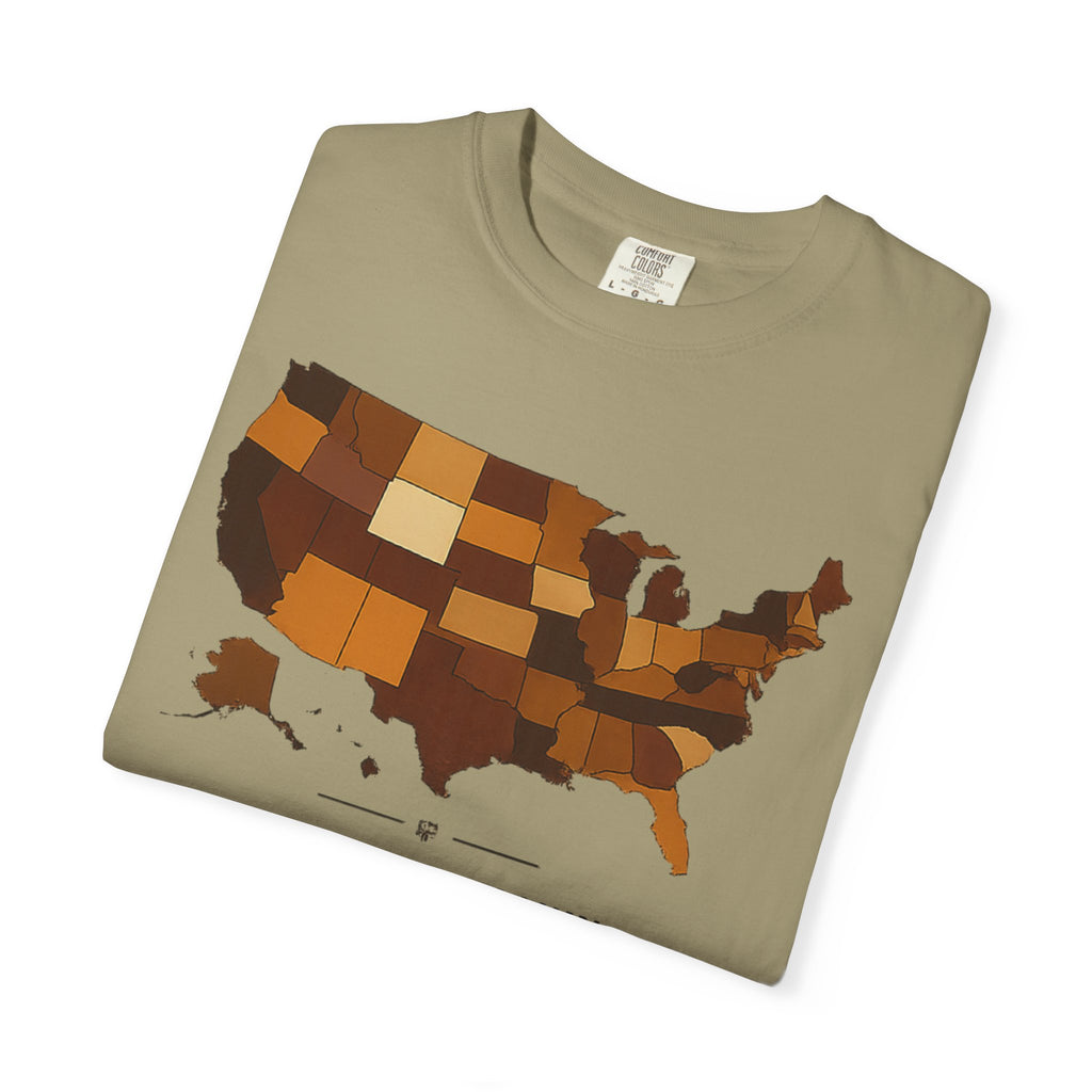 United in Melanin T-Shirt — Brown Shades USA Map Pride Tee