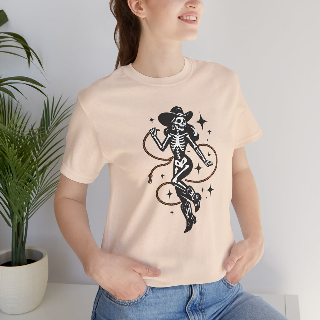 Cowgirl Skeleton Graphic Tee — Western Cowboy Skull Tee