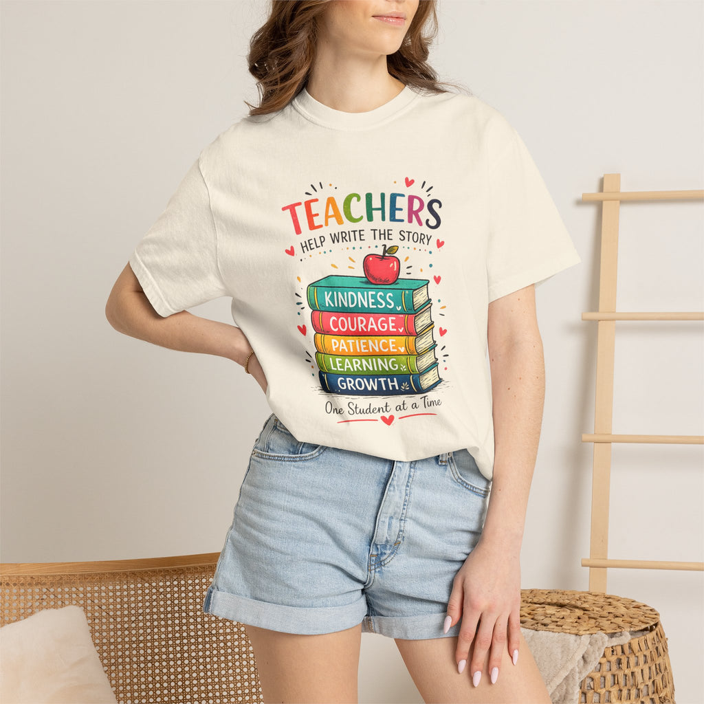 Teachers Help Write the Story Personalized Teacher T-Shirt™ | Custom Name Back | Premium Teacher Gift