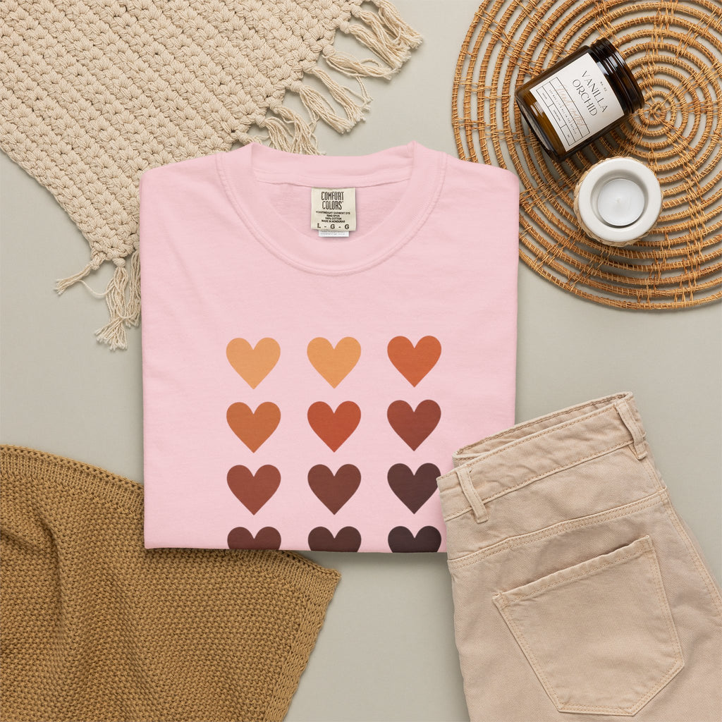Bold Beautiful Melanin Hearts Tee