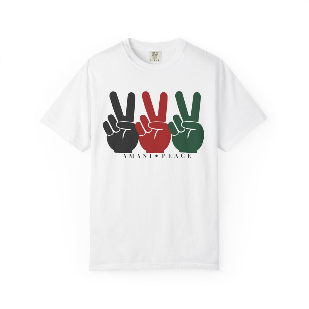 Peace Sign Trio T-Shirt — Black Red Green Retro Vibes