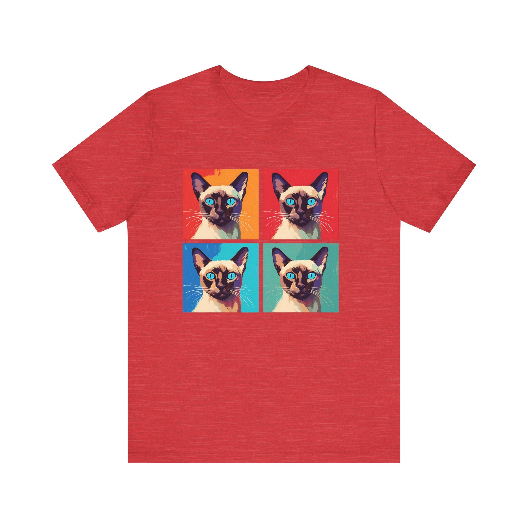 Colorful Siamese Cat Tee, Fun Graphic T-Shirt, Cat Lover Gift, Pop Art Style, Unique Animal Shirt, Casual Wear, Birthday Present