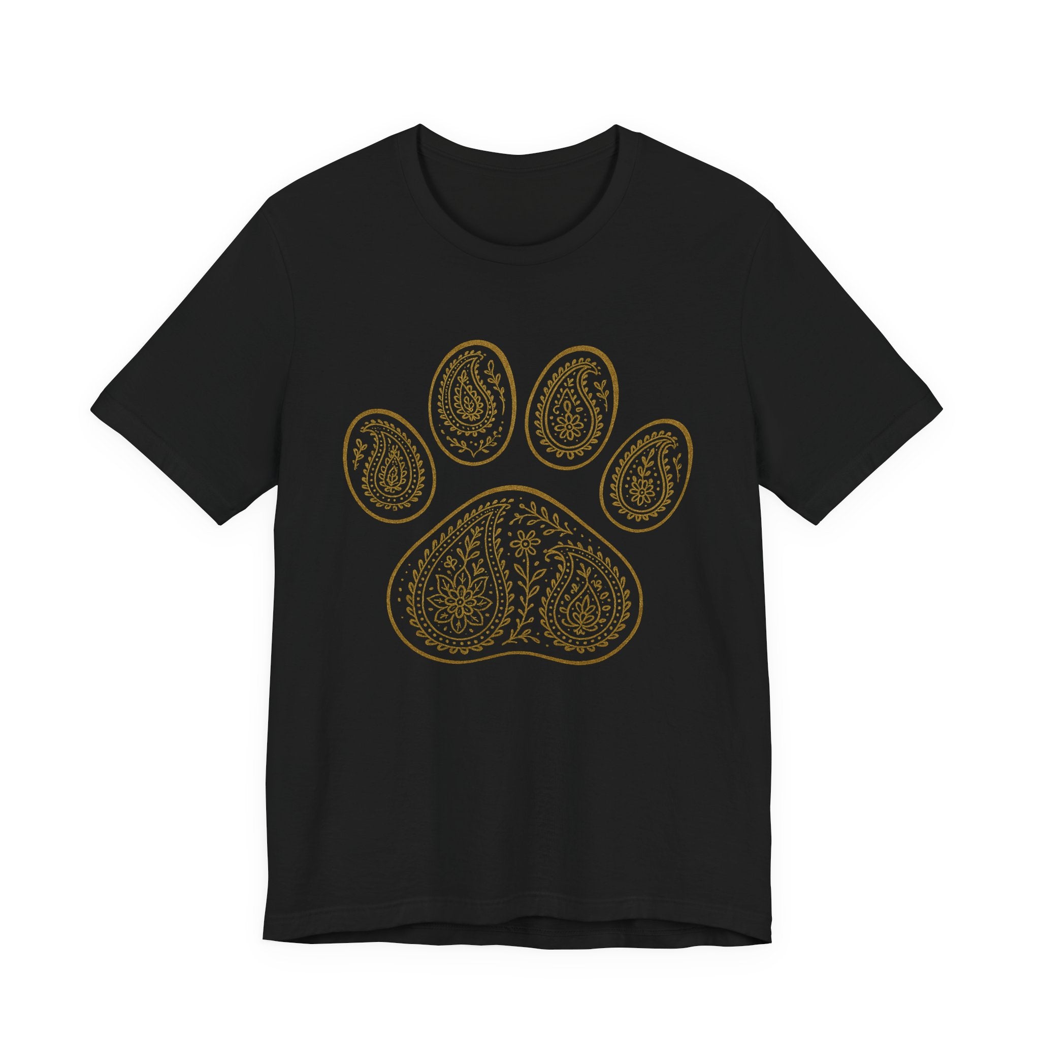 Gold Paisley Paw Print Tee