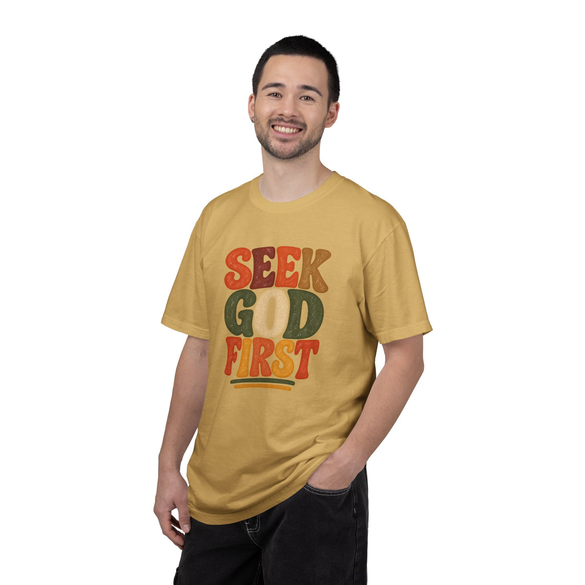 Seek God First Christian T-Shirt – Retro Faith Graphic Tee