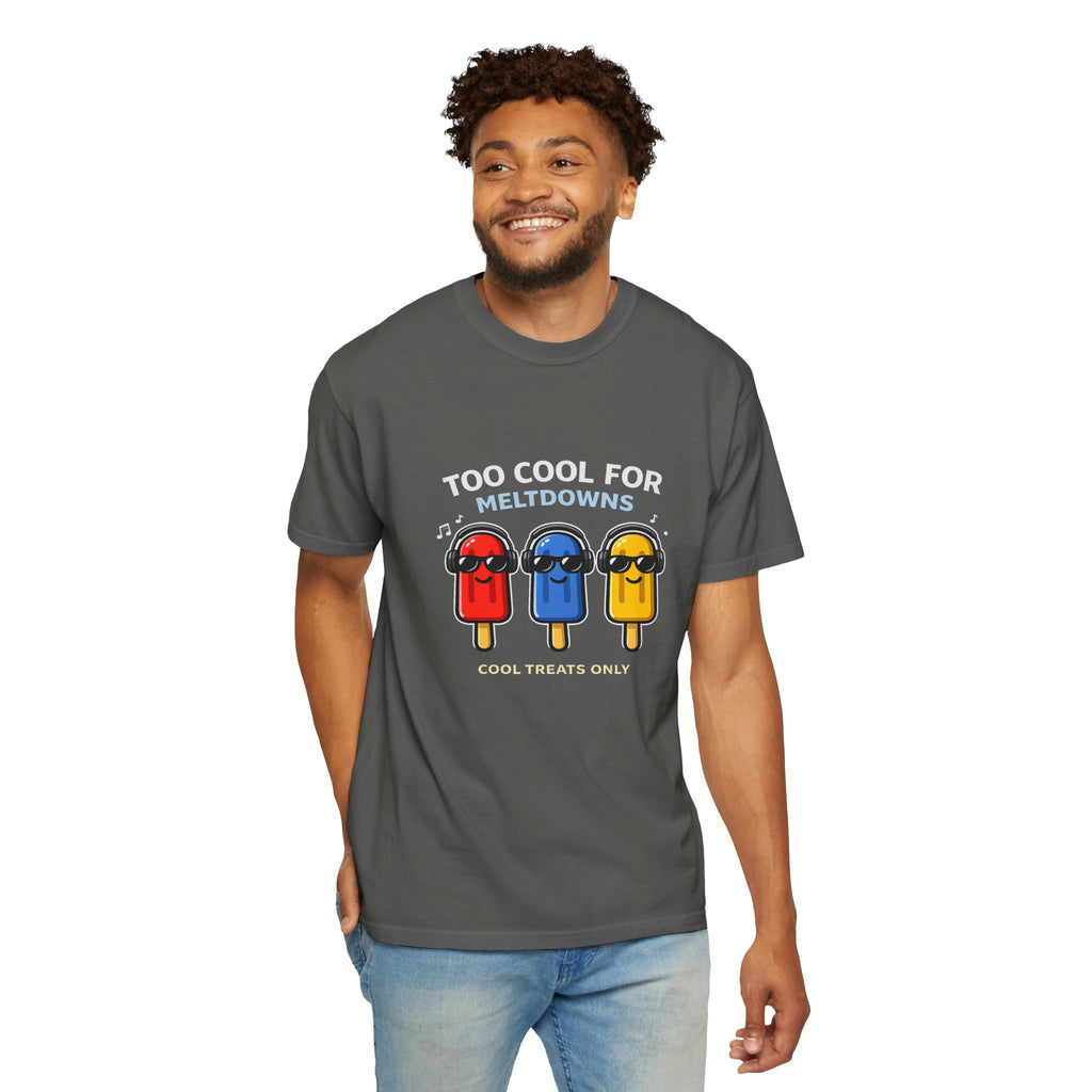 3 Cool Popsicles Graphic T-Shirt — "Too Cool for Meltdowns" Summer Tee