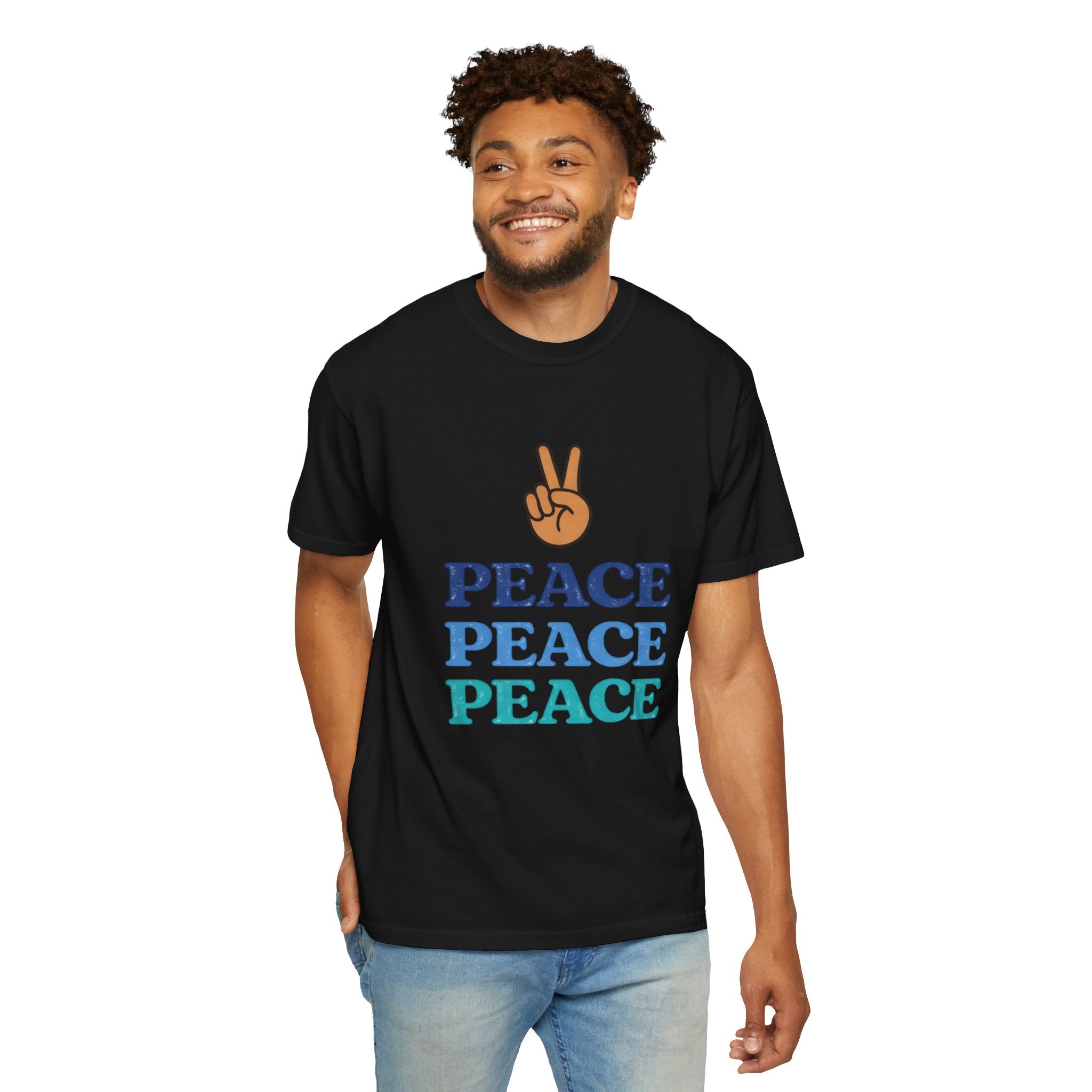 Peace Peace Peace T-Shirt — Retro Peace Sign Graphic Tee
