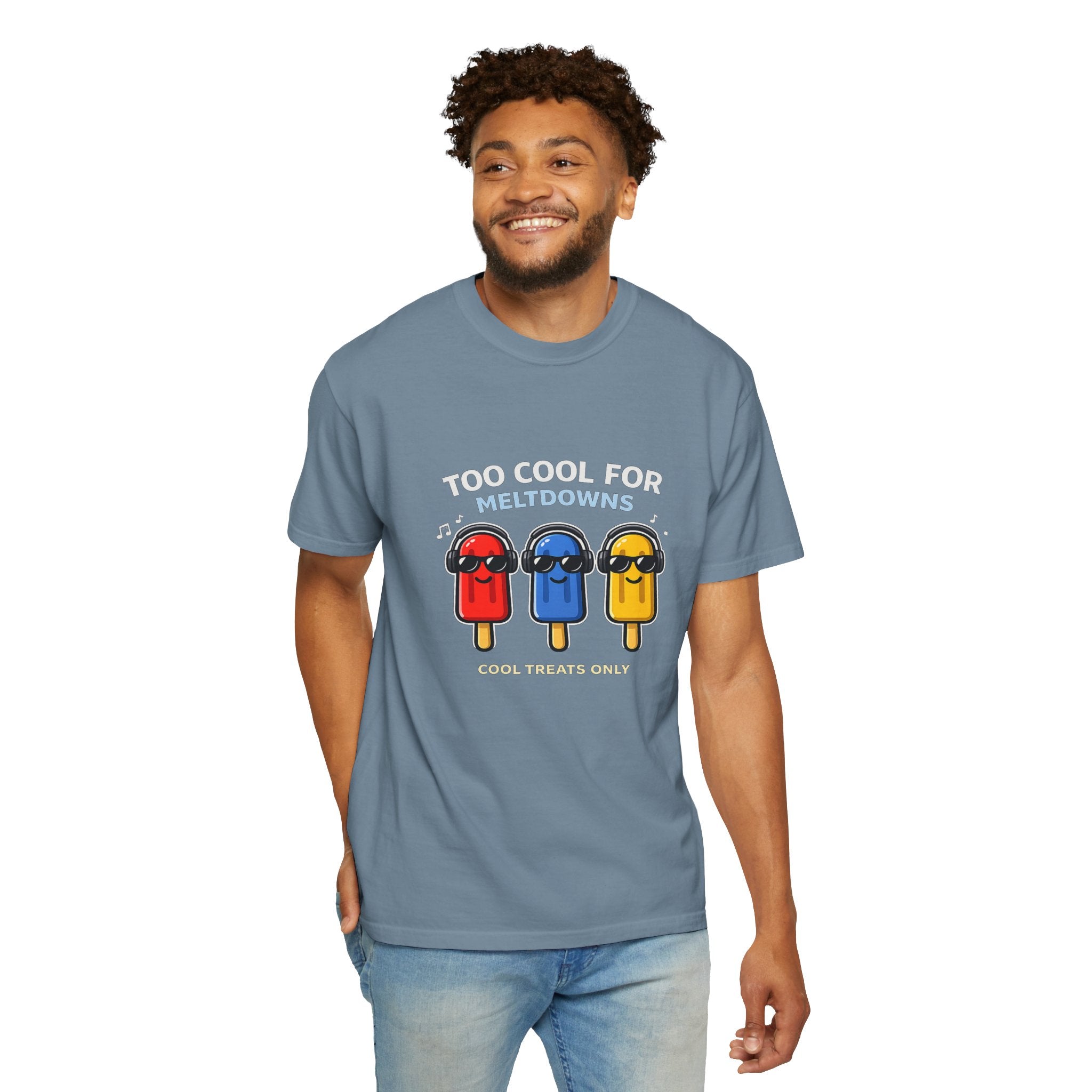 3 Cool Popsicles Graphic T-Shirt — "Too Cool for Meltdowns" Summer Tee