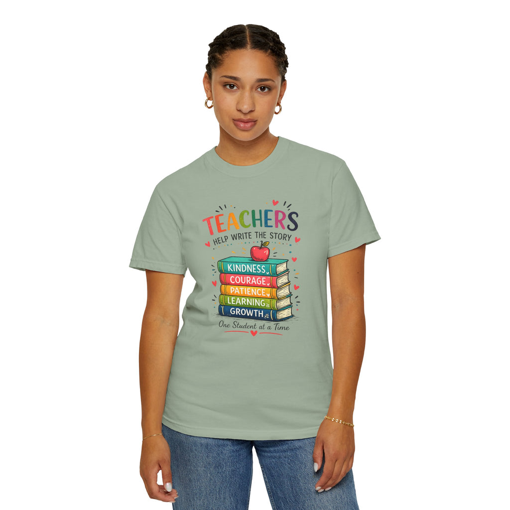 Teachers Help Write the Story Personalized Teacher T-Shirt™ | Custom Name Back | Premium Teacher Gift