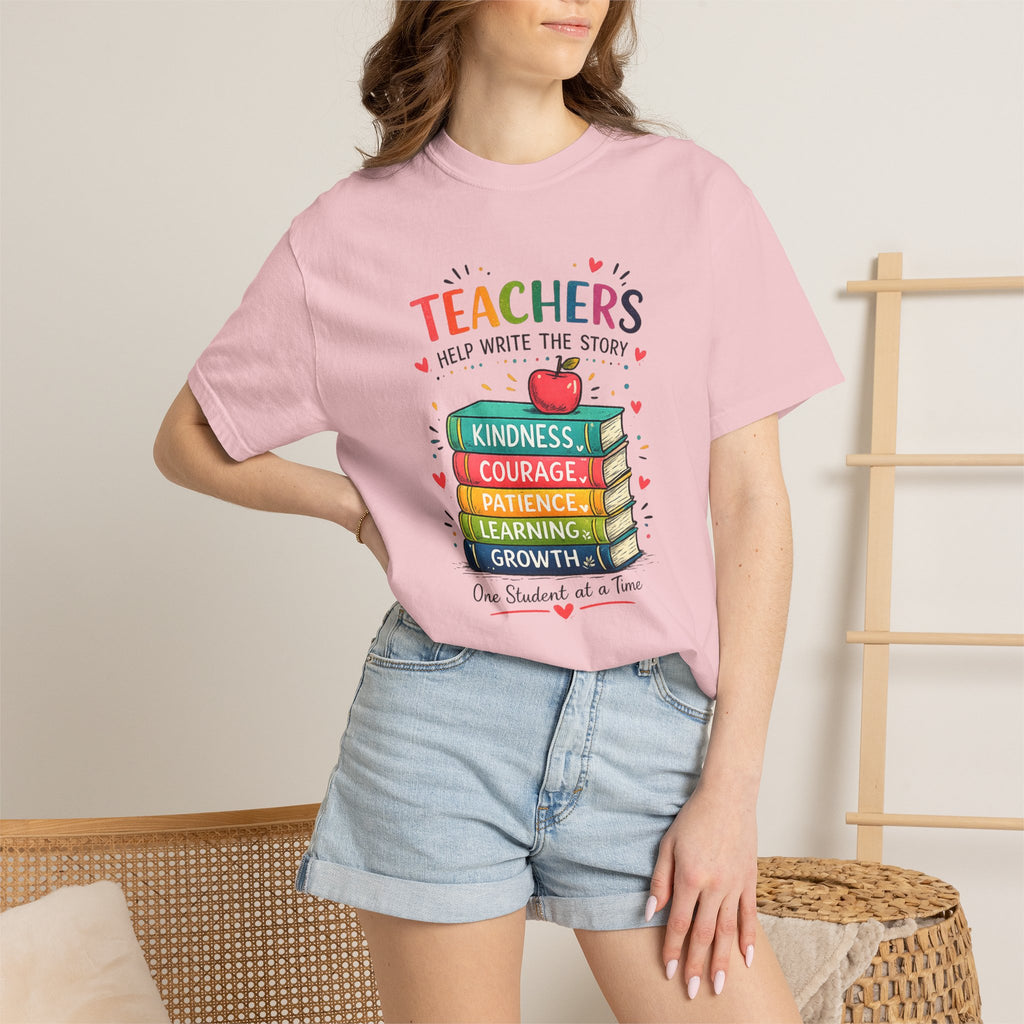 Teachers Help Write the Story Personalized Teacher T-Shirt™ | Custom Name Back | Premium Teacher Gift