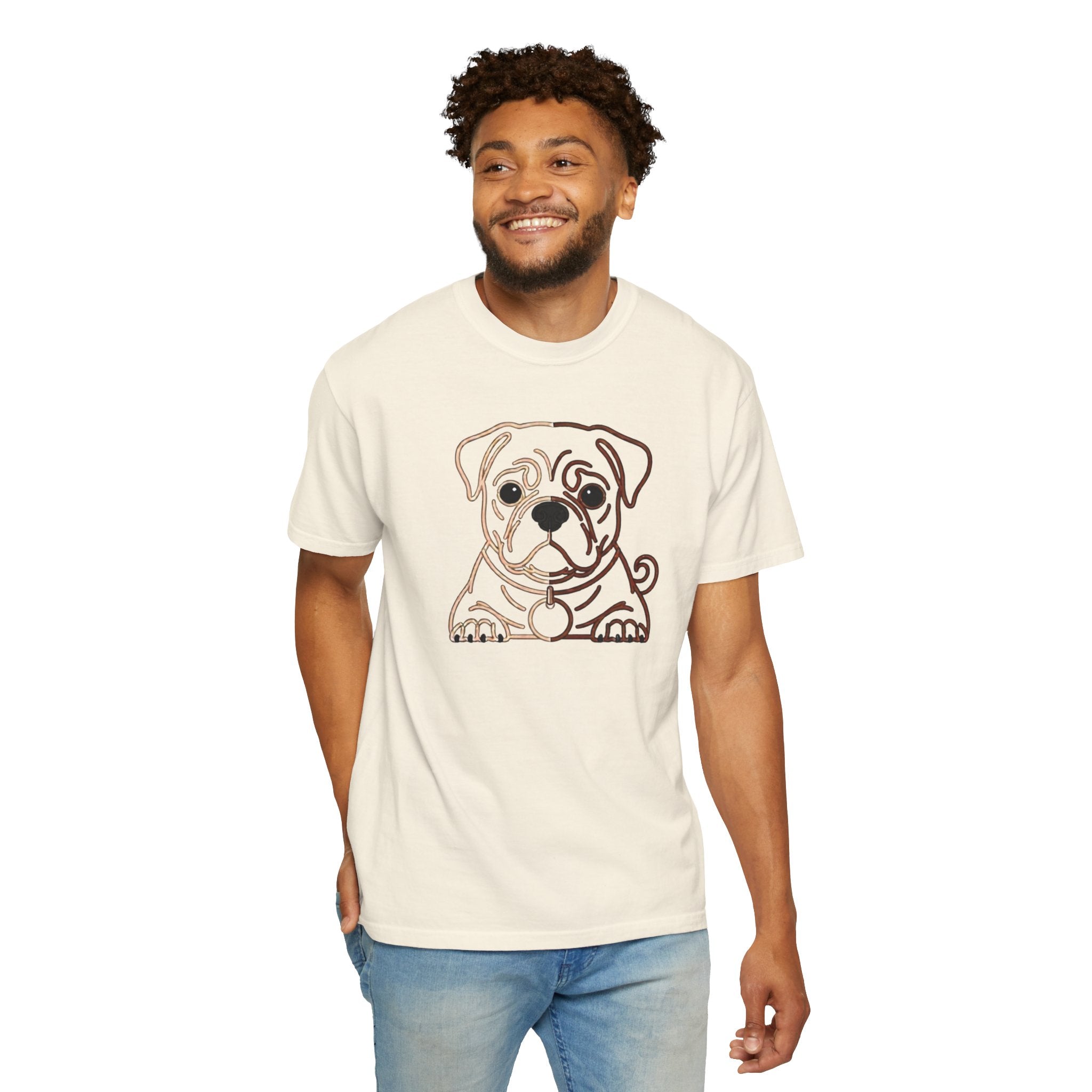 Bulldog Line Art T-Shirt – Cute Minimal Dog Graphic Tee