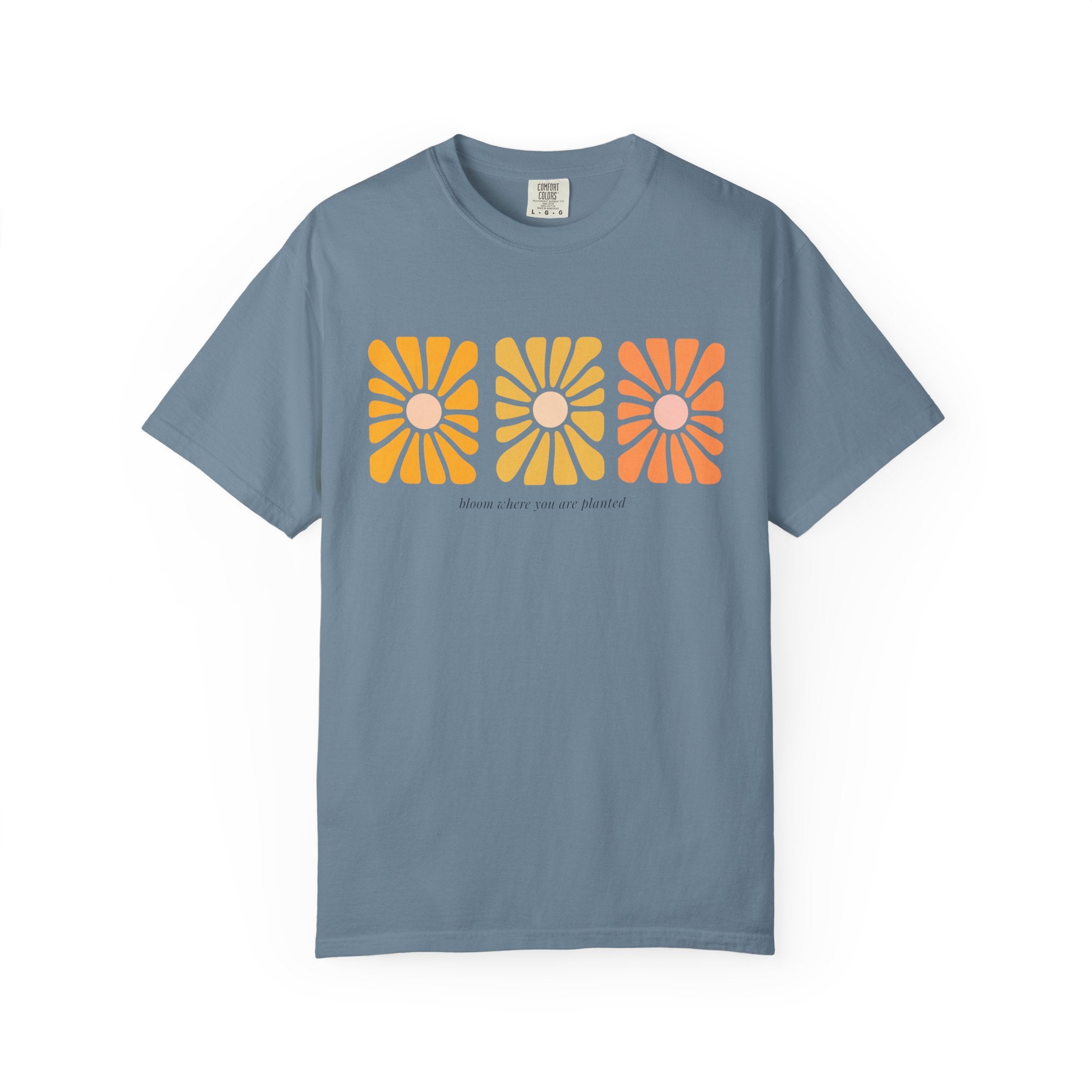 Retro 3-Daisy Graphic T-Shirt — "Bloom in the Present"