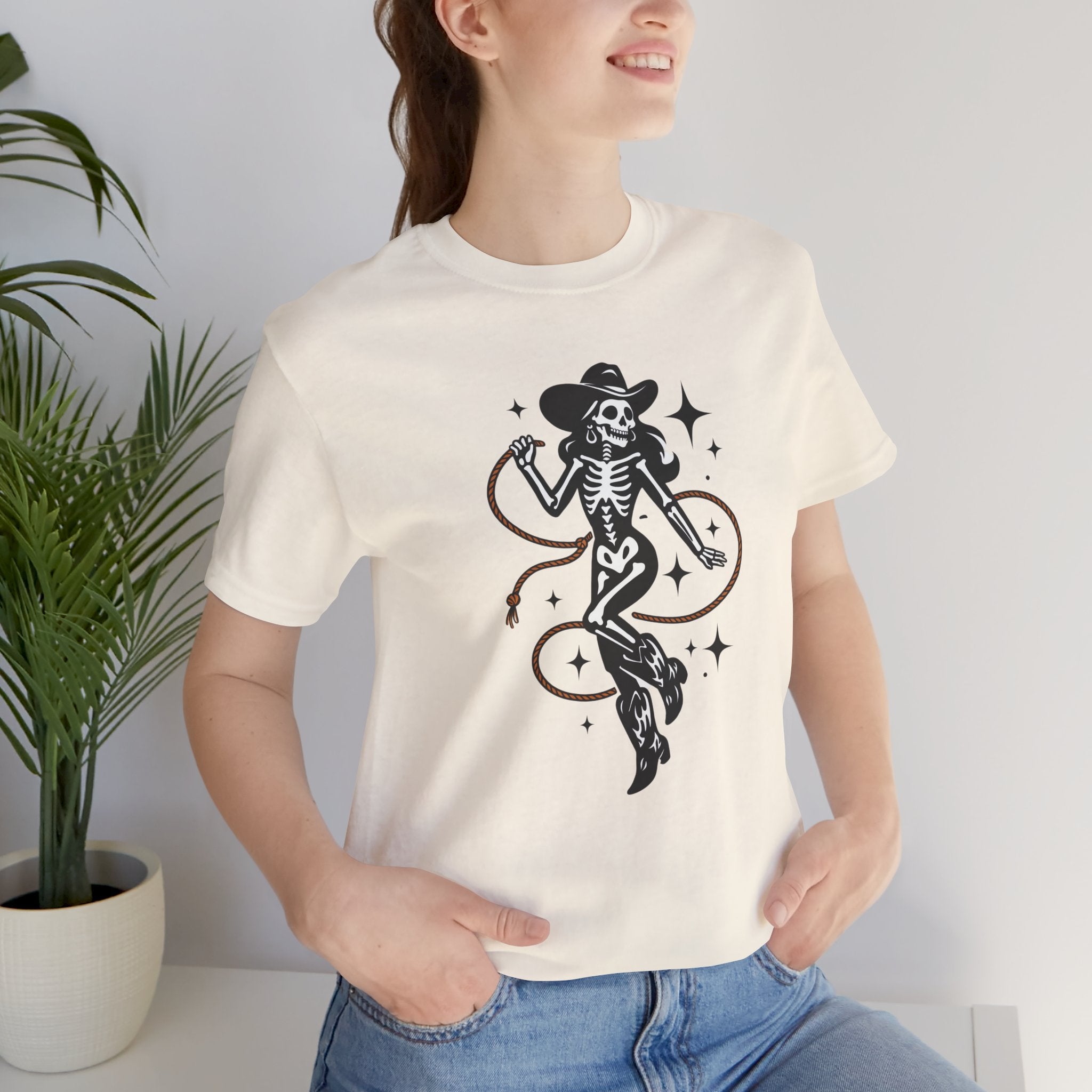 Cowgirl Skeleton Graphic Tee — Western Cowboy Skull Tee