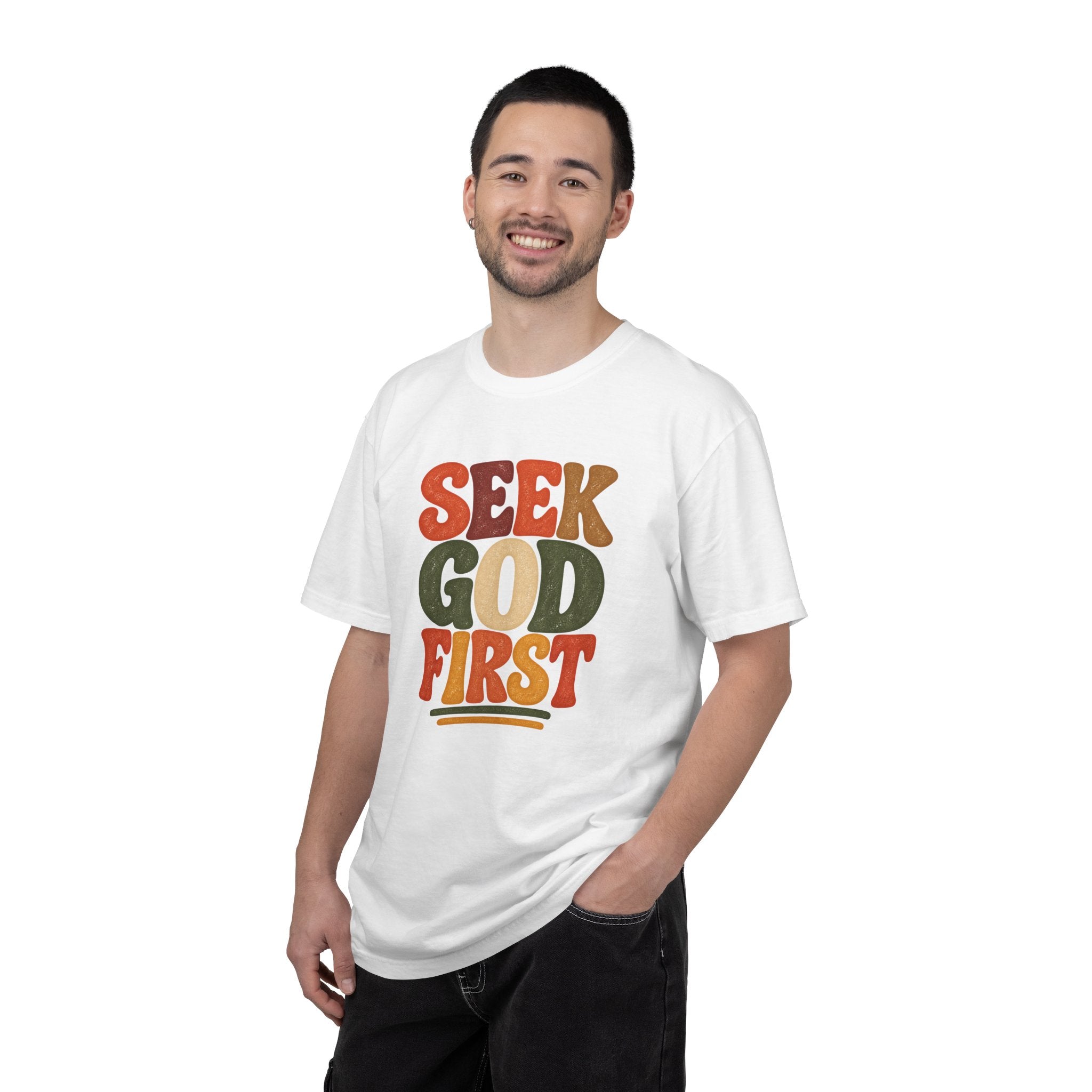 Seek God First Christian T-Shirt – Retro Faith Graphic Tee