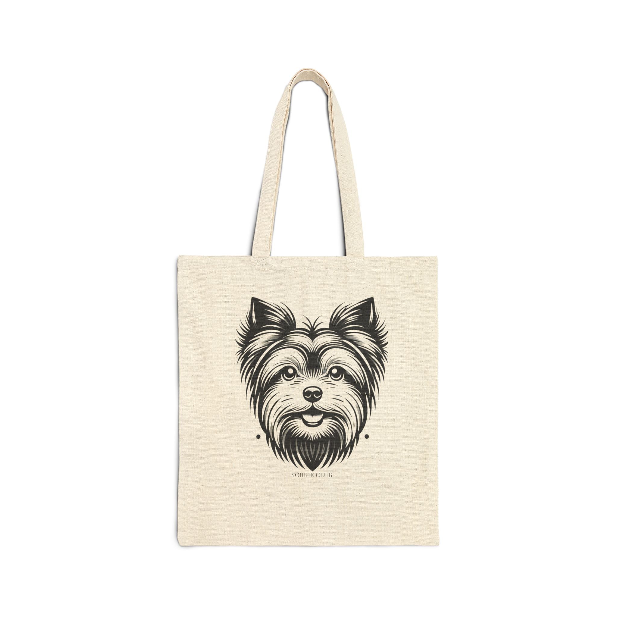 Yorkie Club Tote Bag – Minimalist Yorkshire Terrier Canvas Carryall