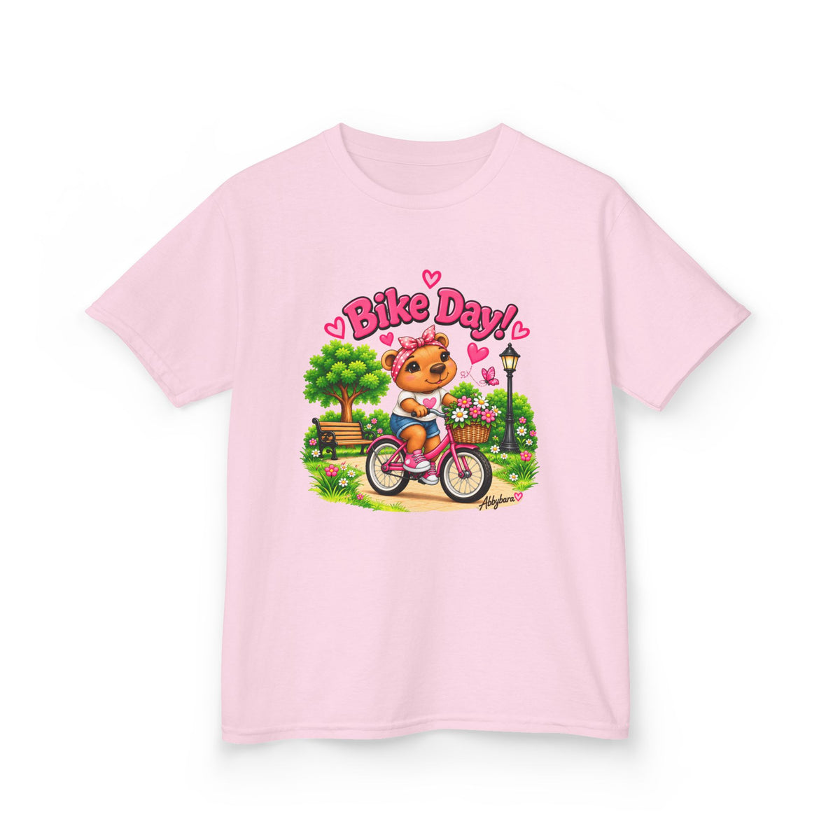 Abbybara™ Bike Day Kids T-Shirt | Cute Bicycle Shirt for Girls
