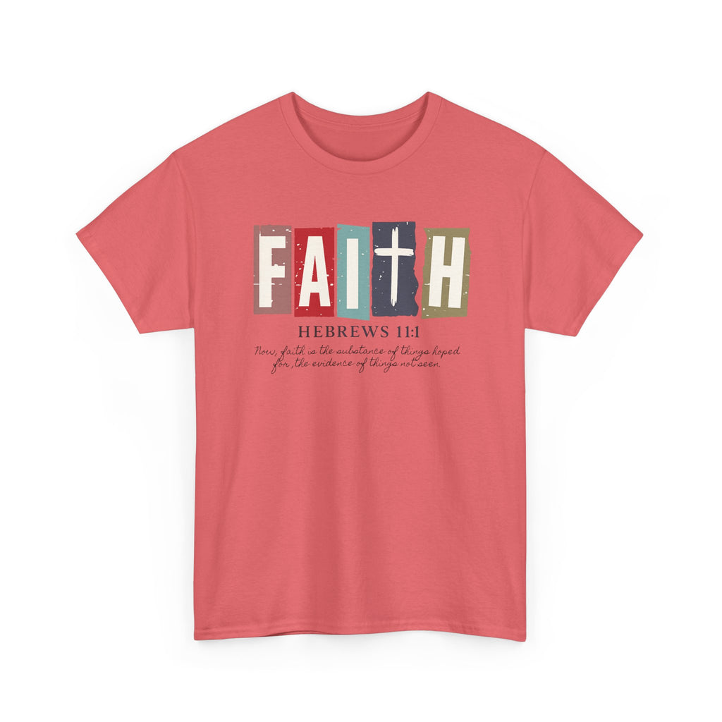 Funky Christian Tee - Colorful FAITH Design - Hebrews 11:1