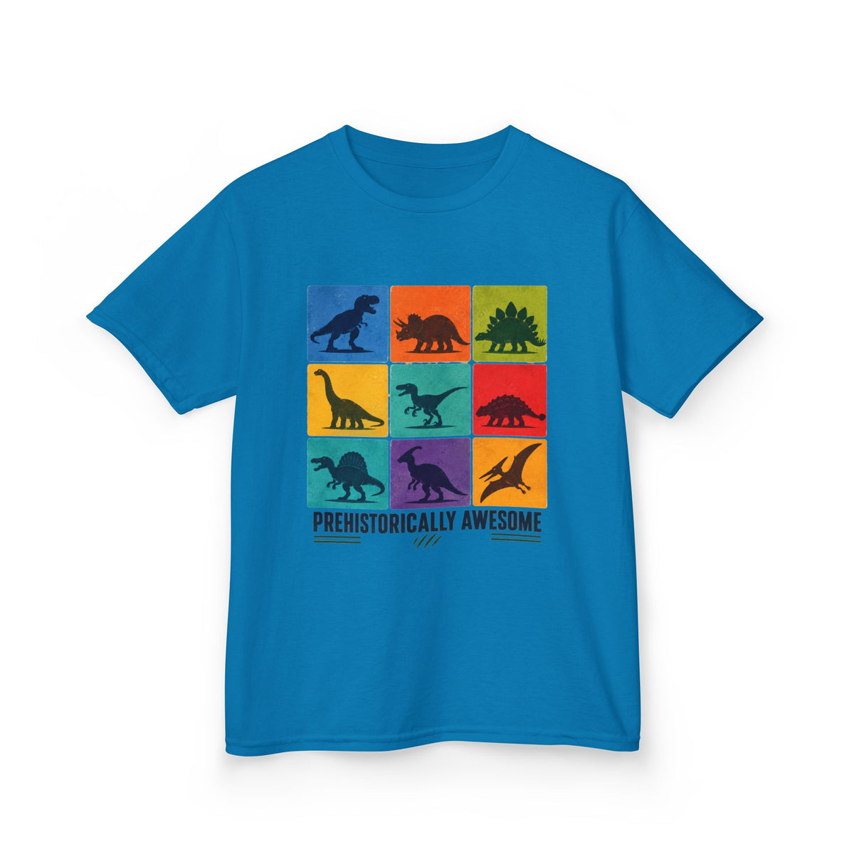 Kids- Prehistorically Awesome™ Dinosaur T-Shirt – Colorful Dino