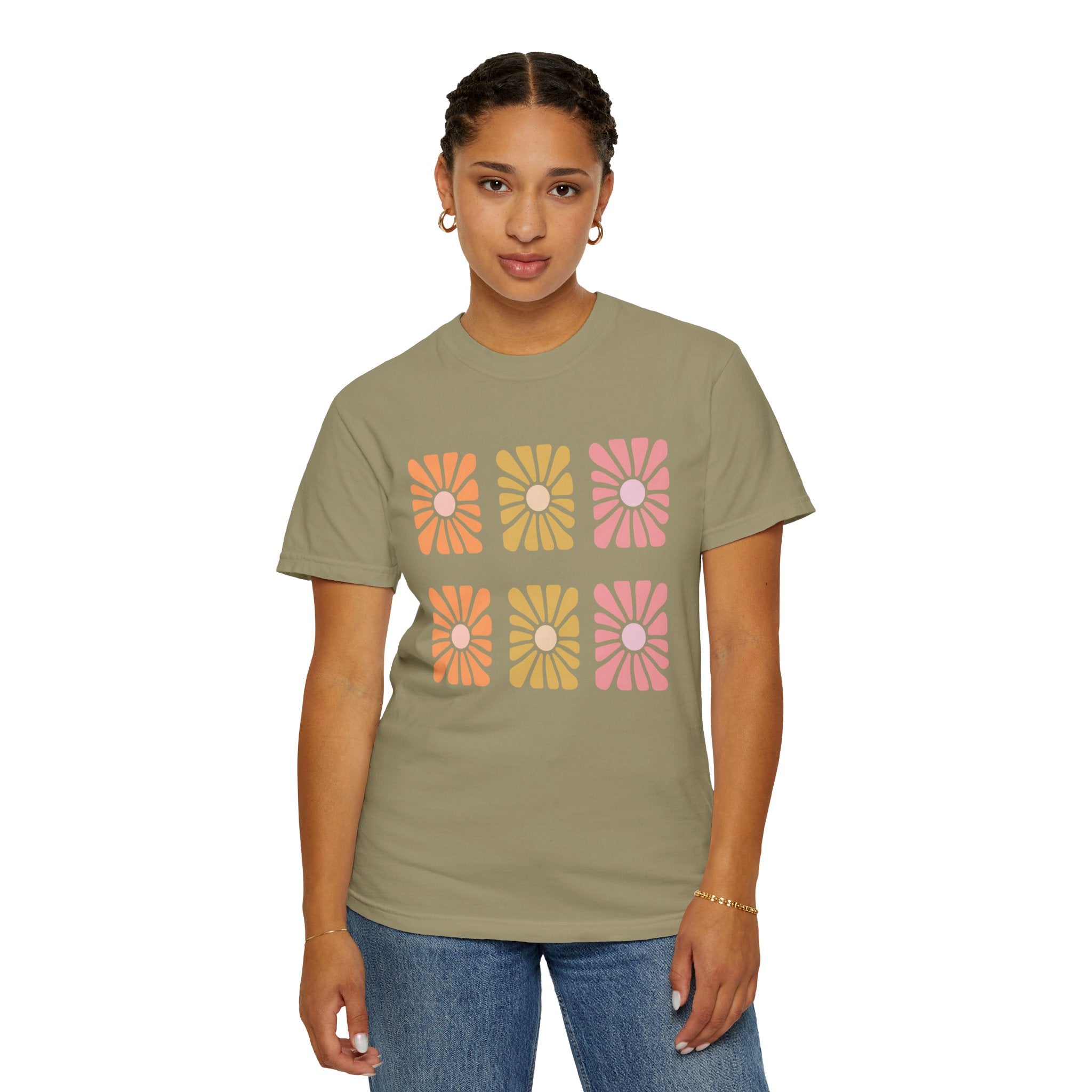 Retro Bloom Grid Tee
